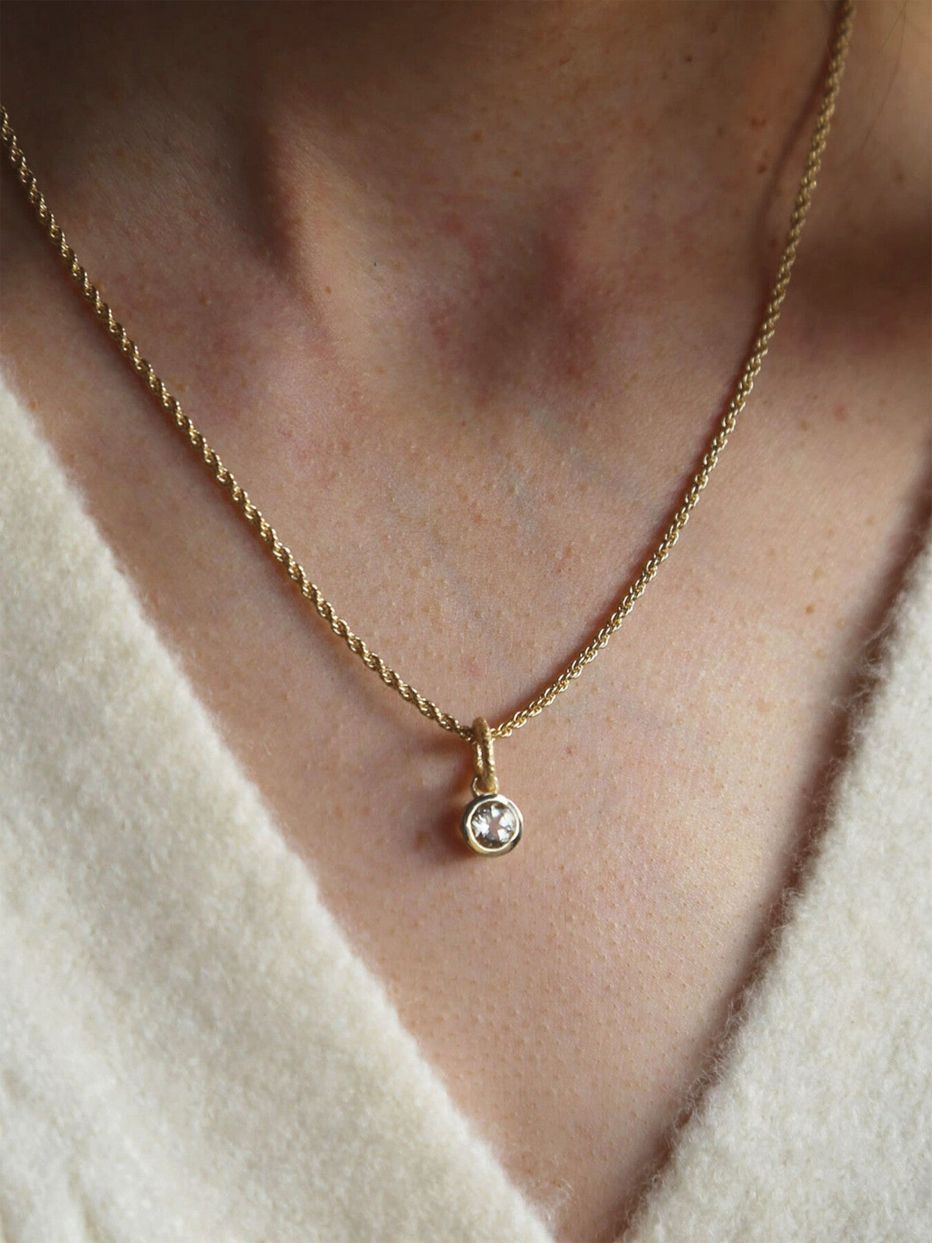 White Topaz April Birthstone Necklace