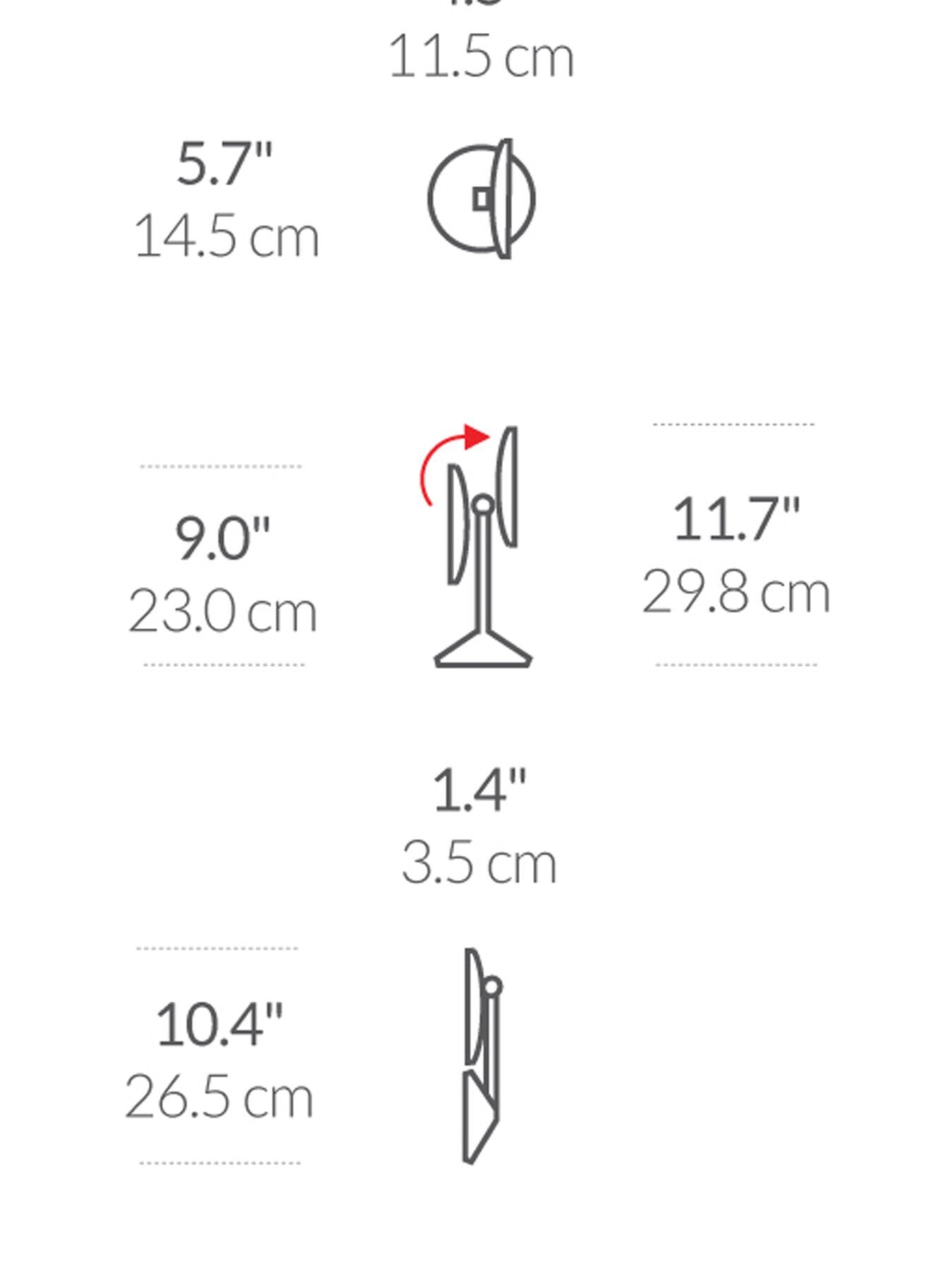 Sense Mirror Fold Rechargable 12cm