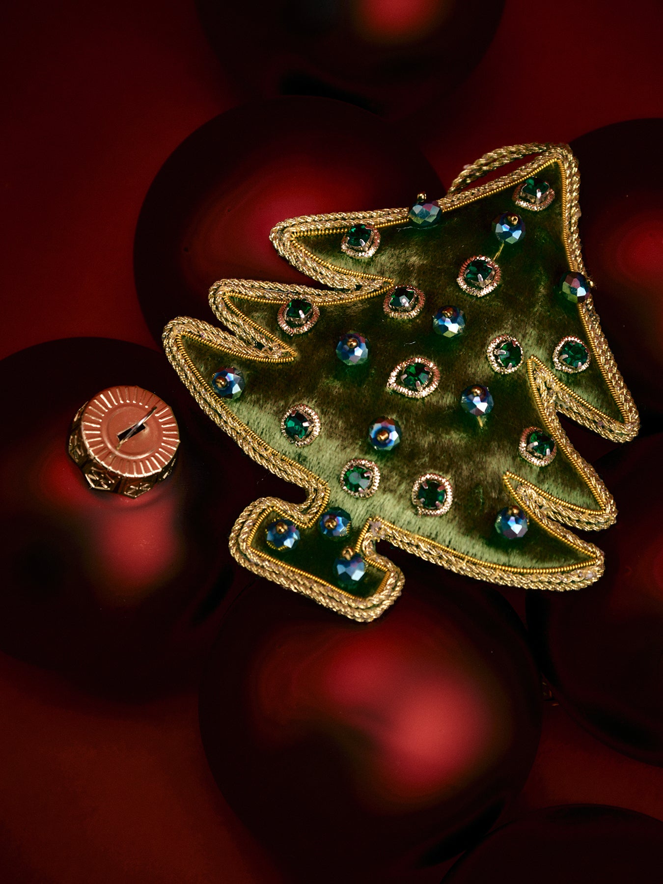 Emerald Crystal Christmas Tree Hanging Decoration