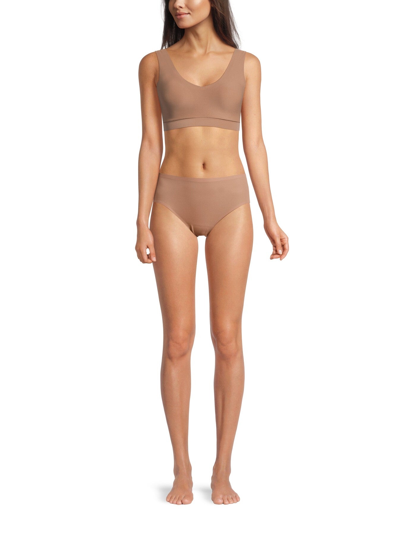 Soft Stretch V Neck Padded Crop Top