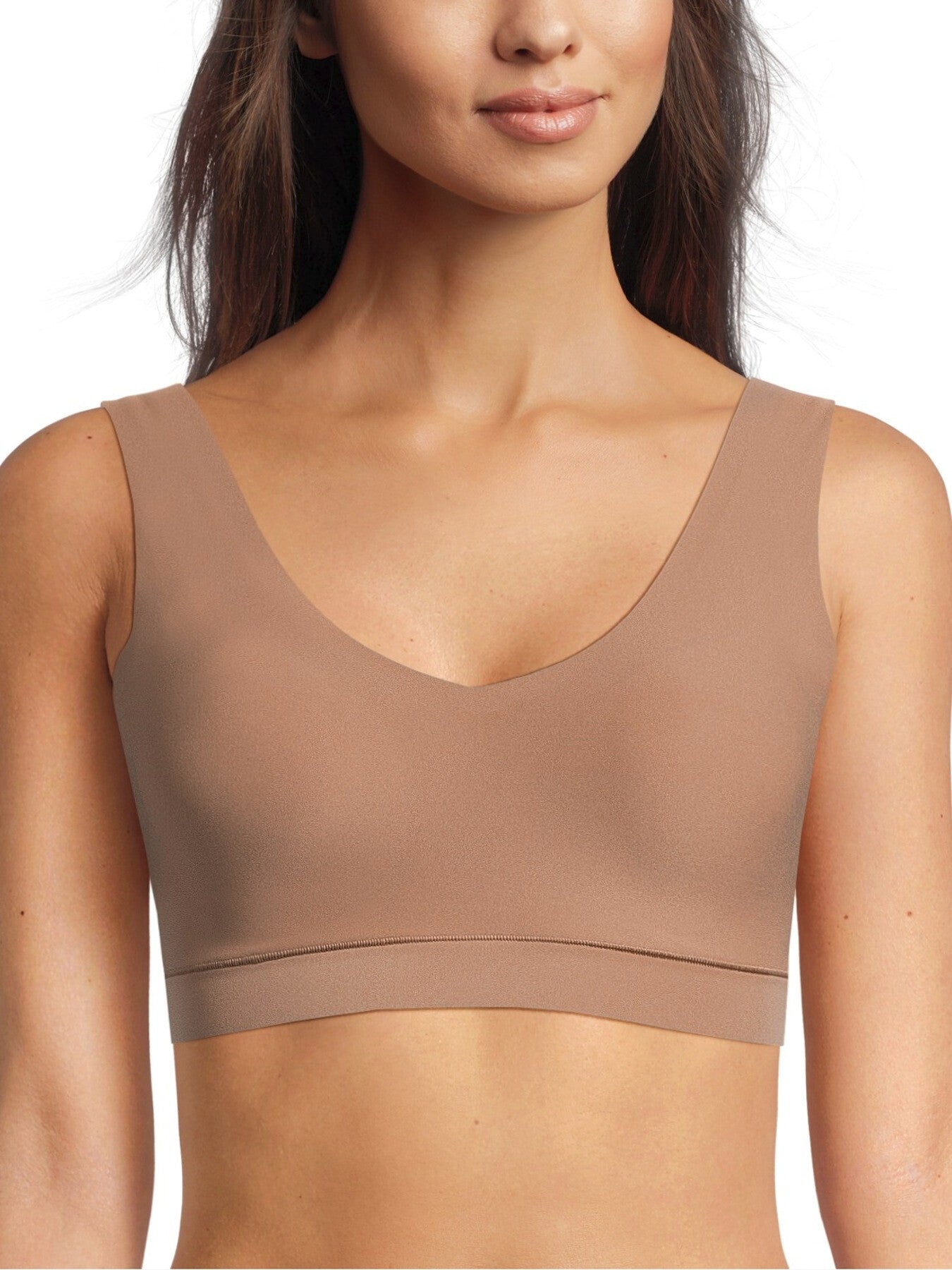 Soft Stretch V Neck Padded Crop Top