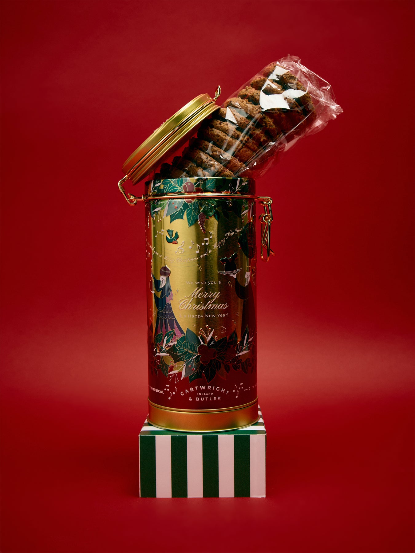 Christmas Pudding Biscuits in Musical Tin 200g