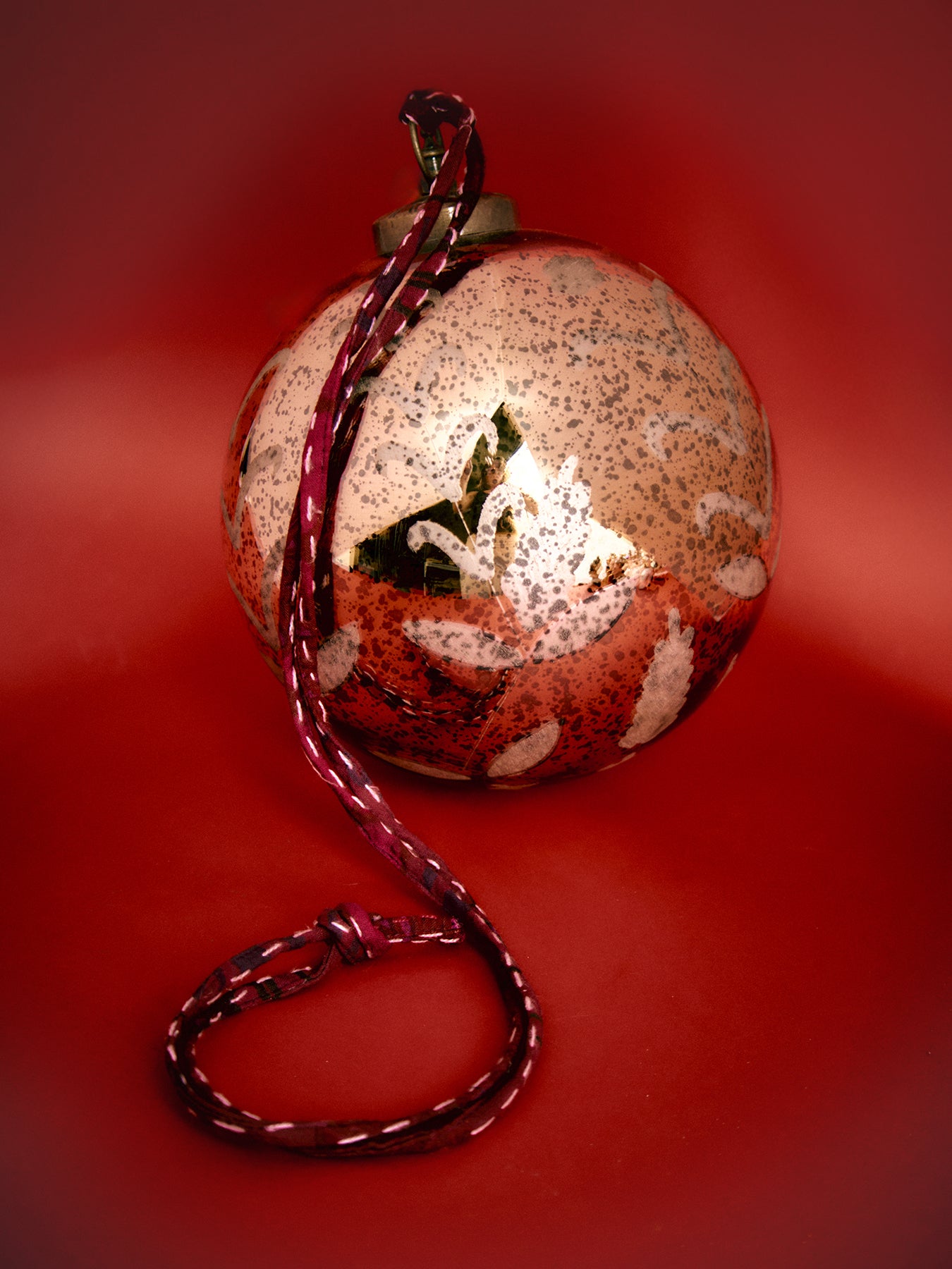 Antique Gold Glass Giant Bauble 20cm