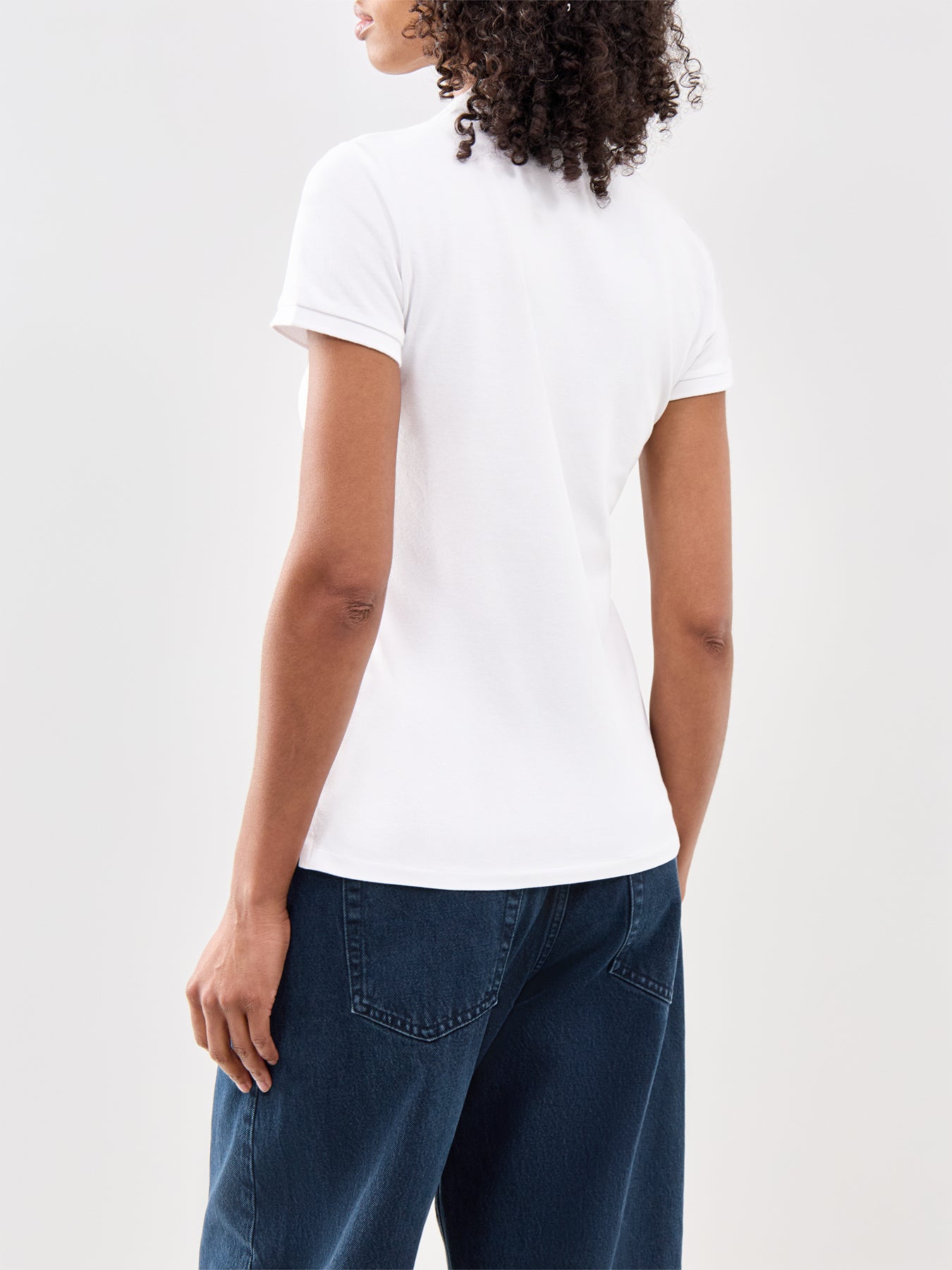 Julie Mesh Polo White