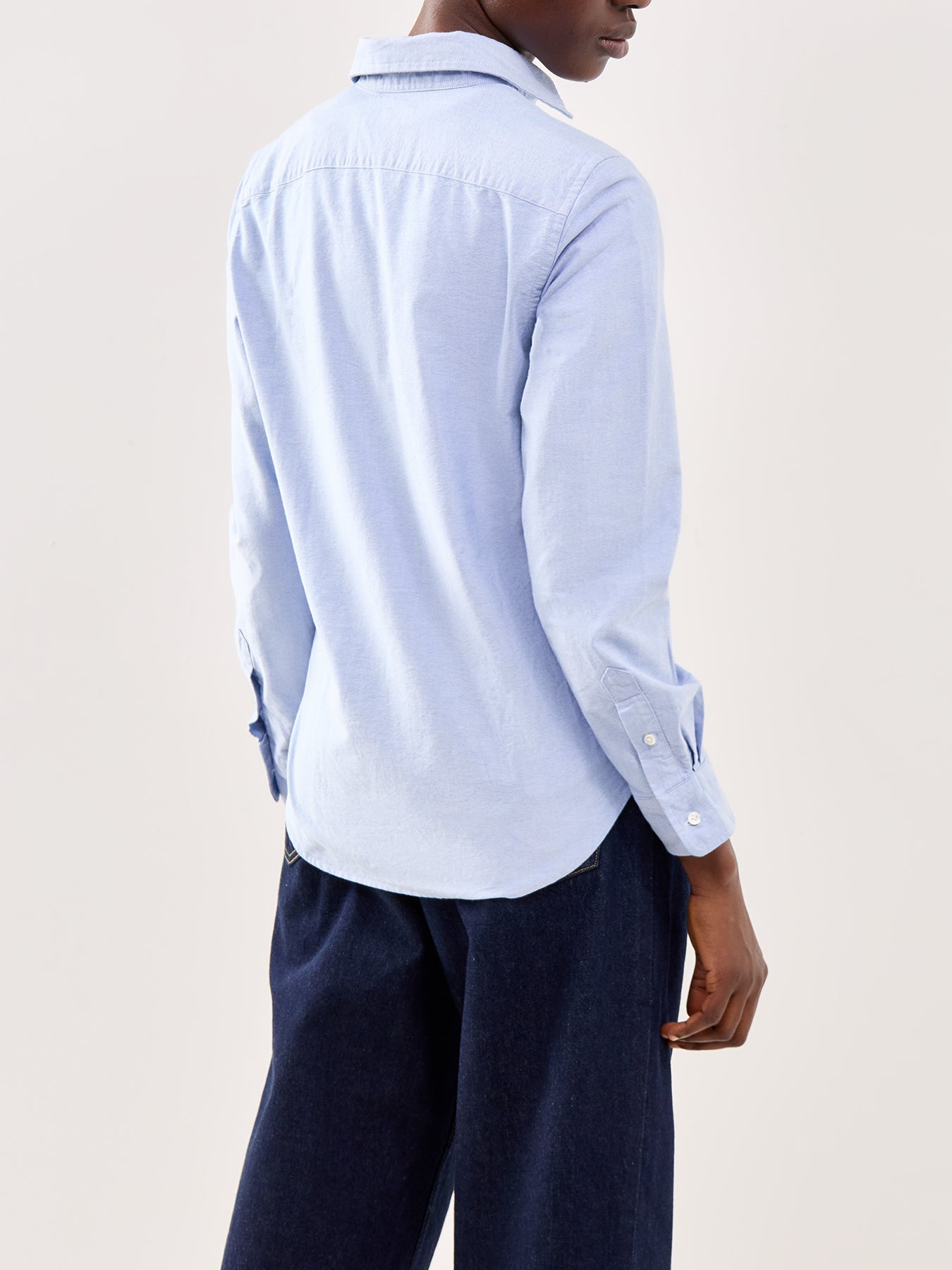 Long Sleeve Button Front Shirt Bsr Blue
