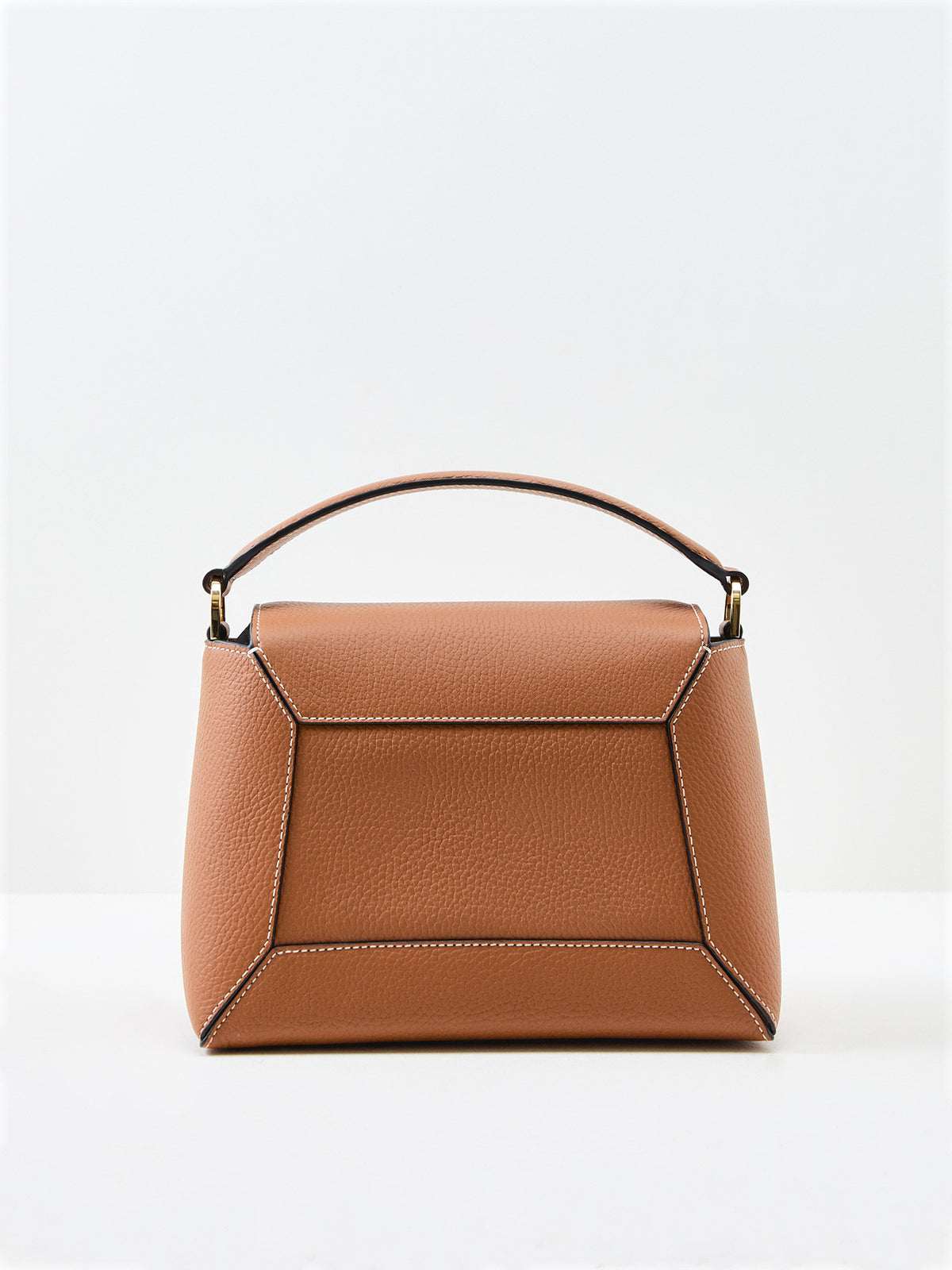 Mosaic Grain Leather Top Handle Bag
