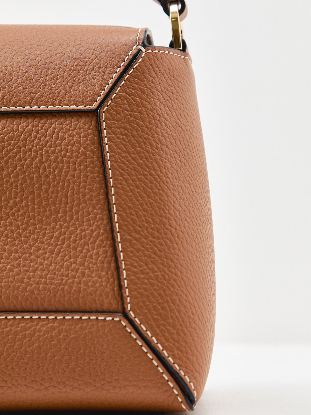 Mosaic Grain Leather Top Handle Bag