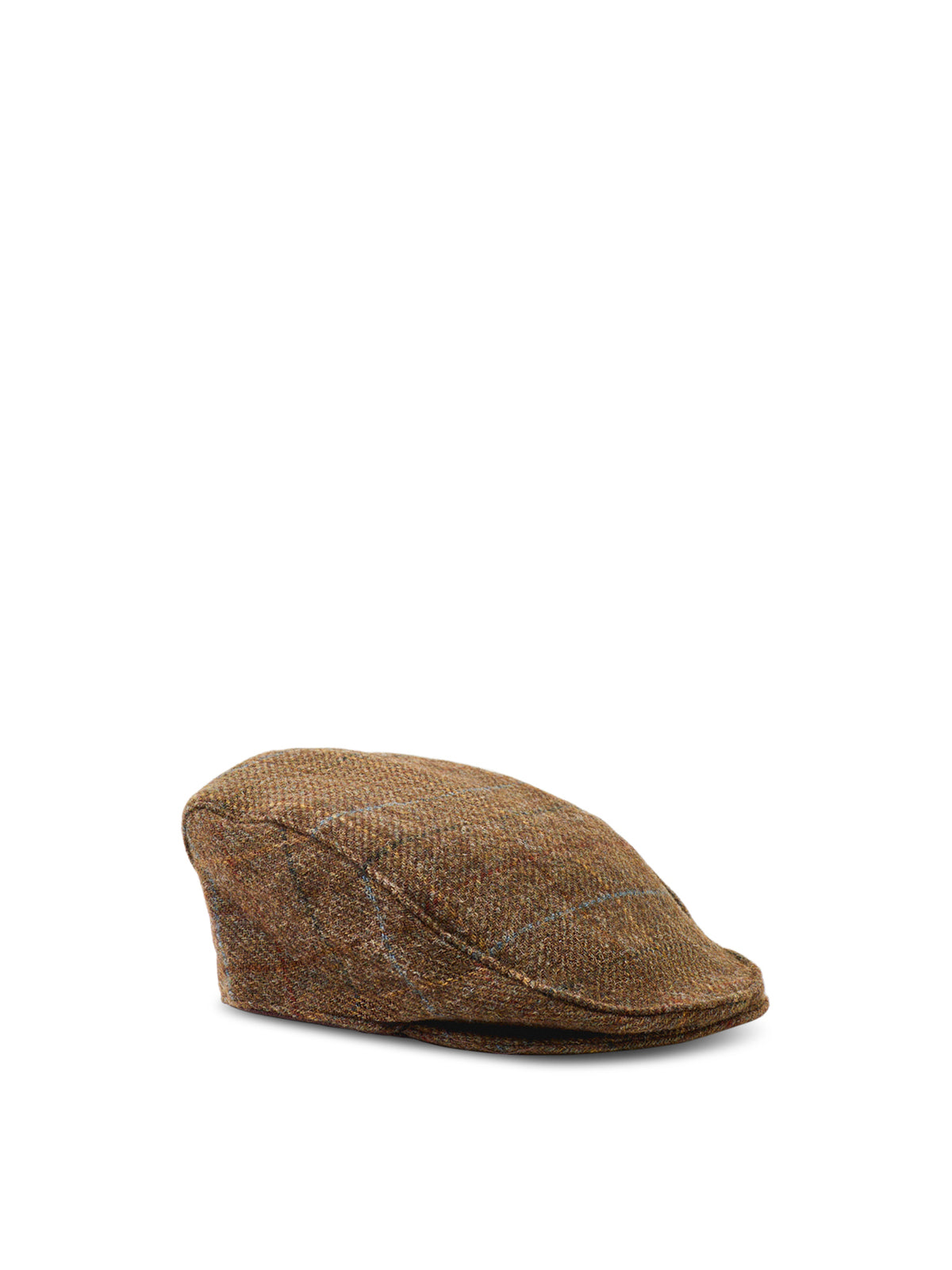 Wool Fonthill Check Tweed Flat Cap - Chestnut