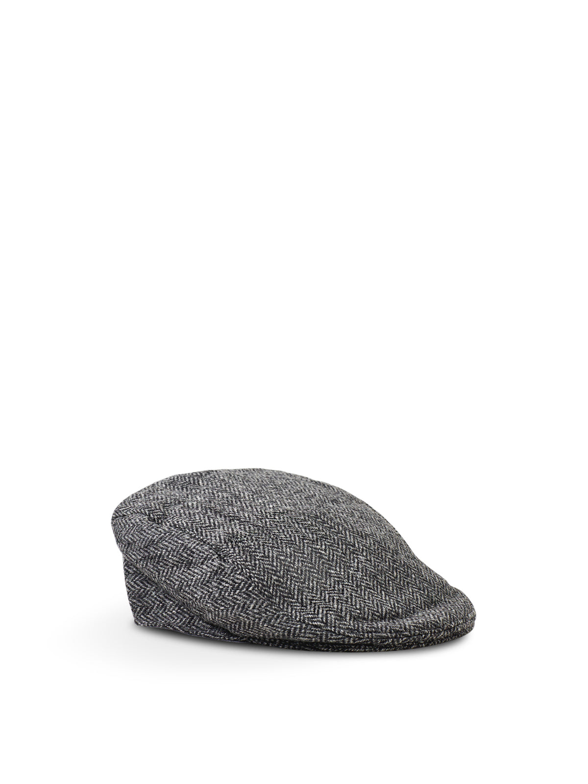 Wool Manorbrook Herringbone Tweed Cap - Charcoal