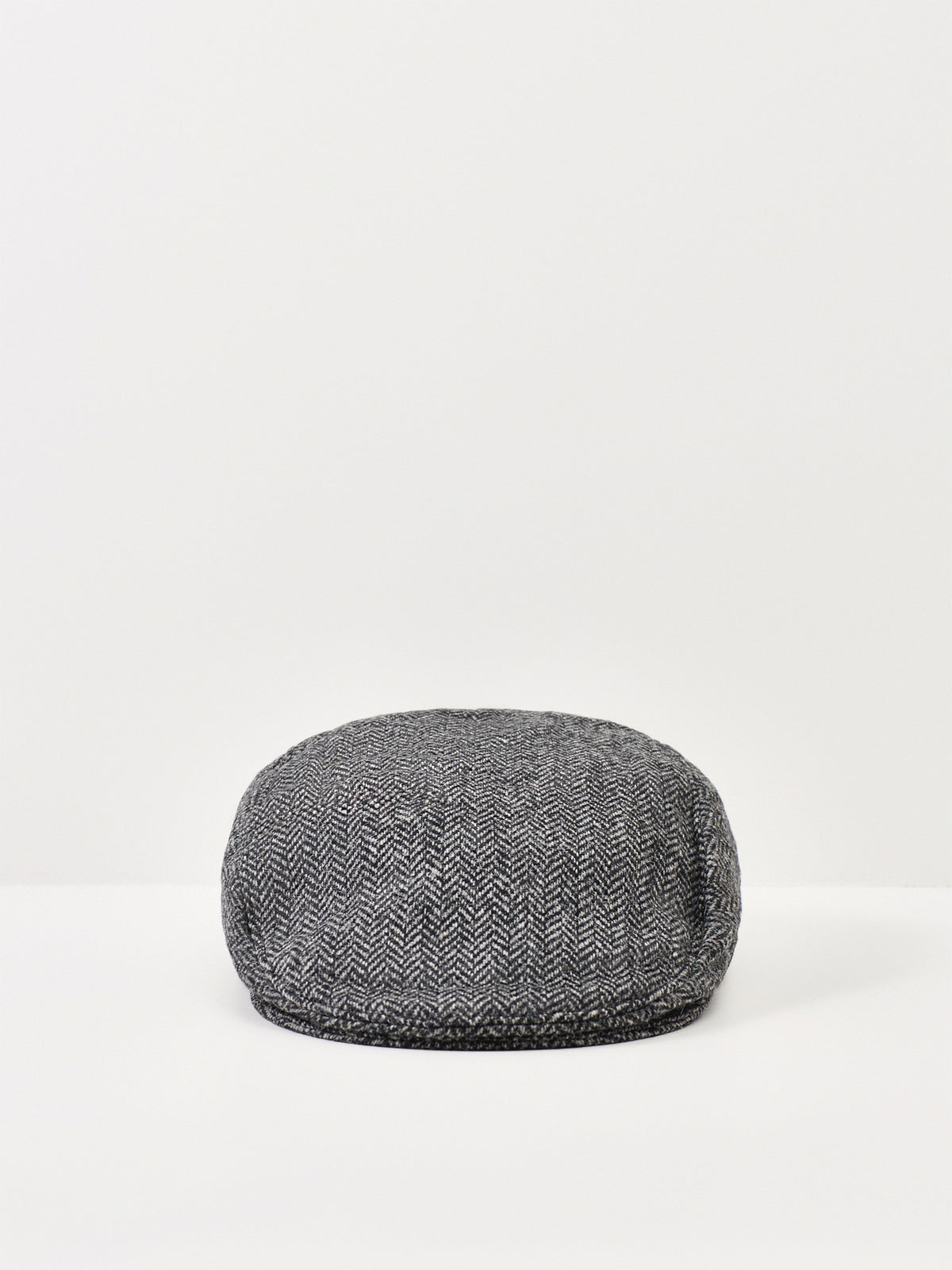 Wool Manorbrook Herringbone Tweed Cap - Charcoal
