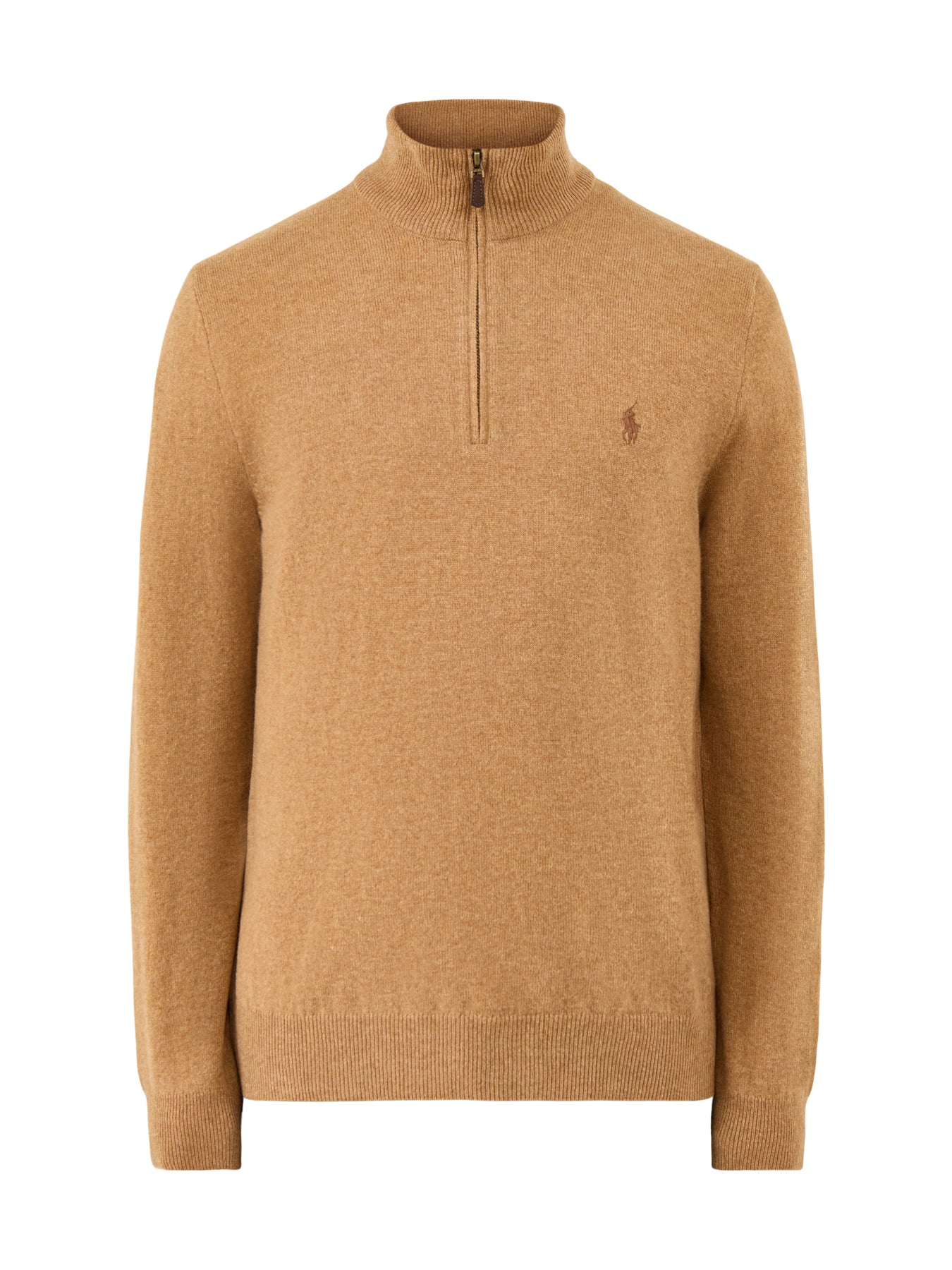 Half-Zip Merino Jumper Latte Brown
