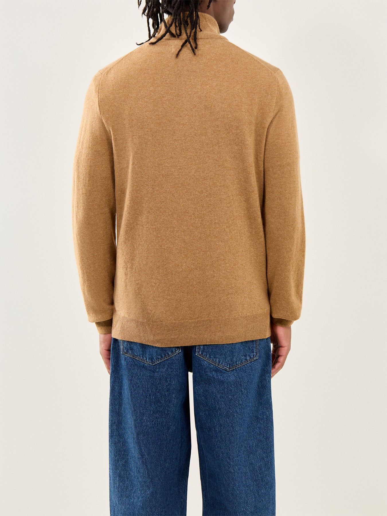 Half-Zip Merino Jumper Latte Brown