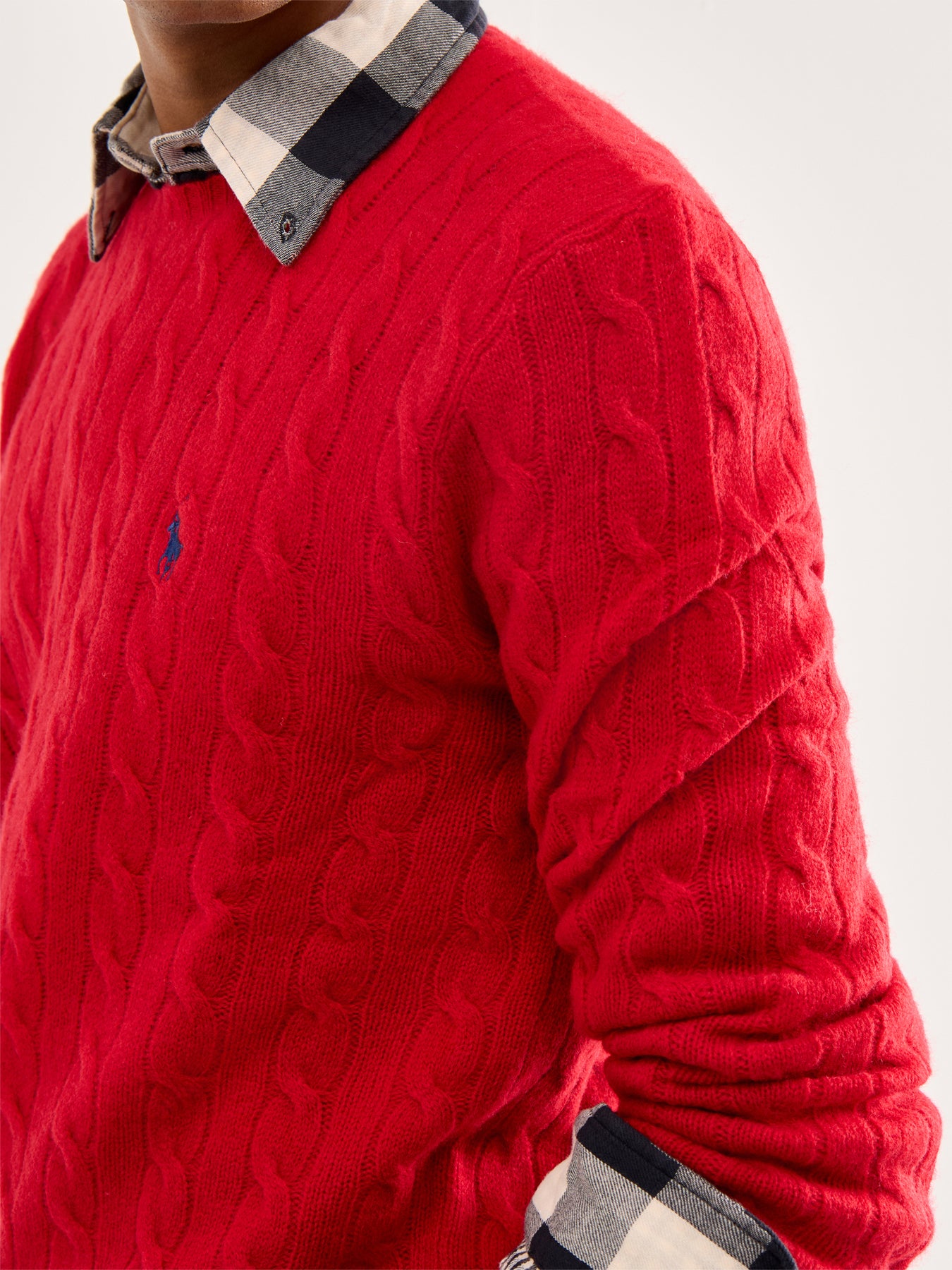 Cable Knit Wool Cashmere Knit Park Ave Red