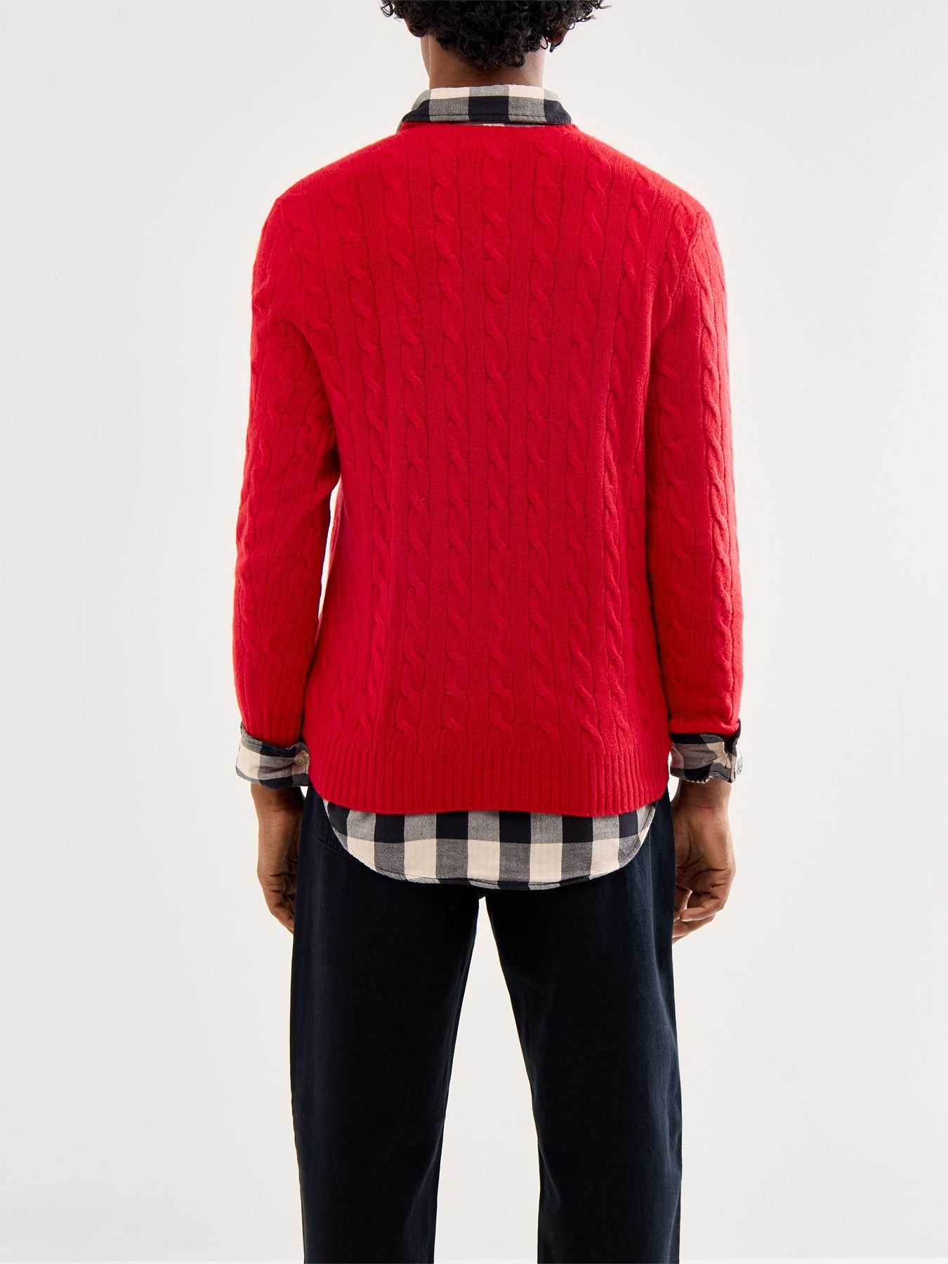 Cable Knit Wool Cashmere Knit Park Ave Red