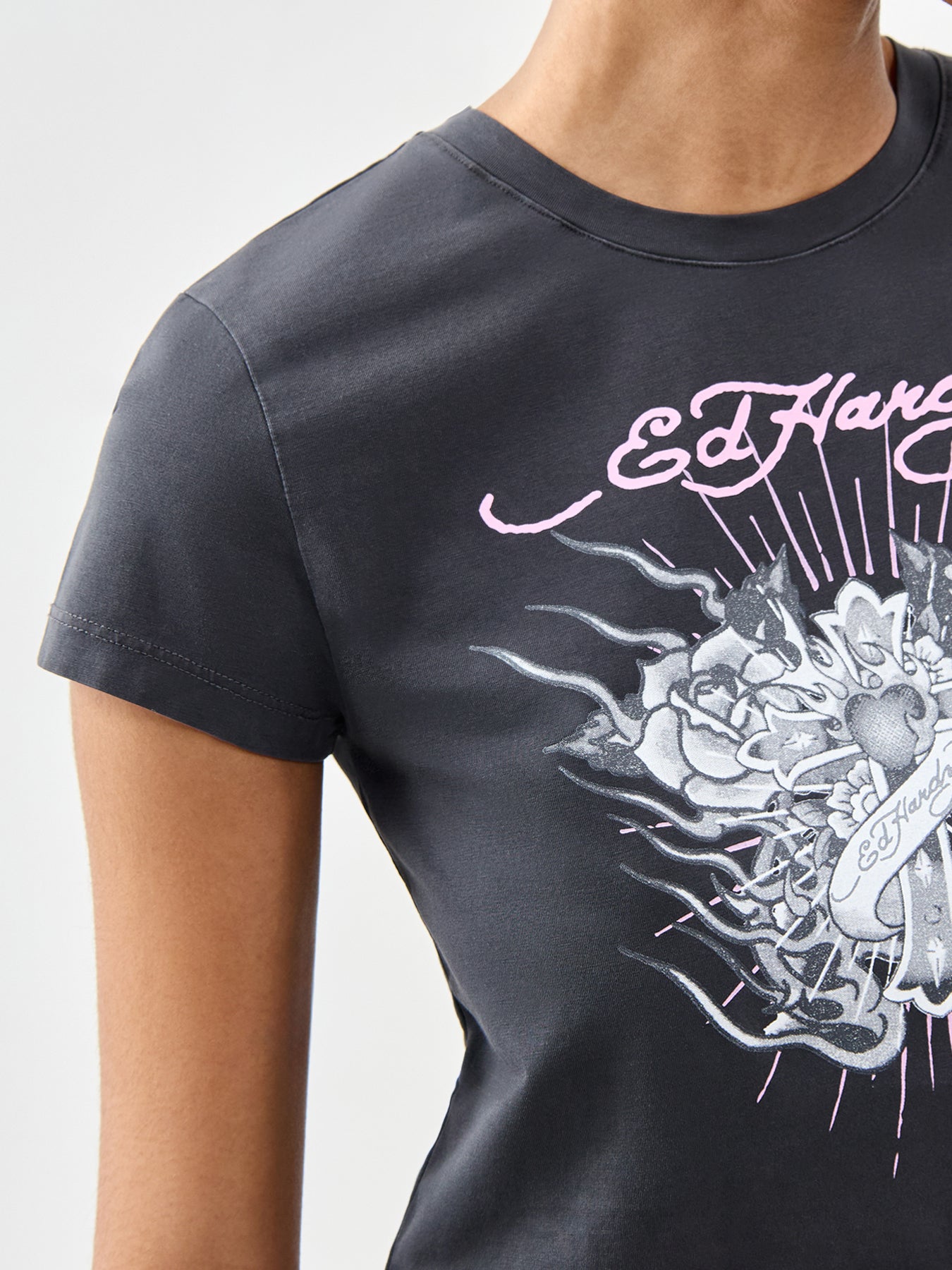 Vintage Burning Cross Baby T-Shirt Black