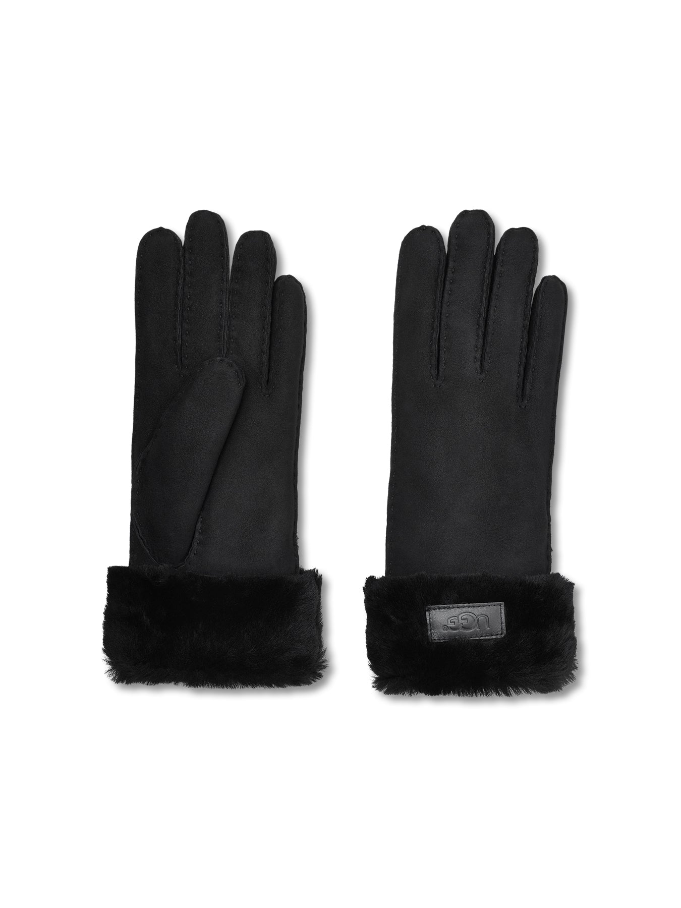 Turn Up Cuff Mittens Black