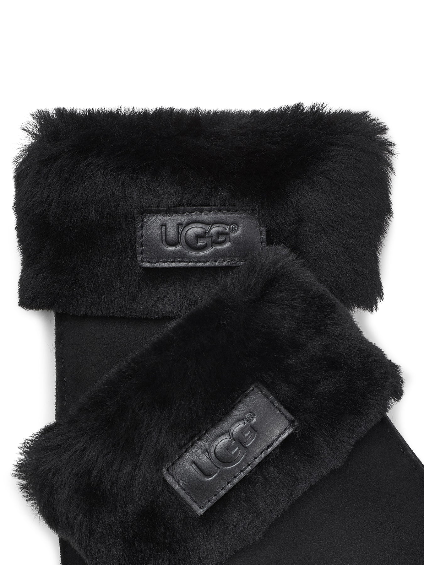 Turn Up Cuff Mittens Black