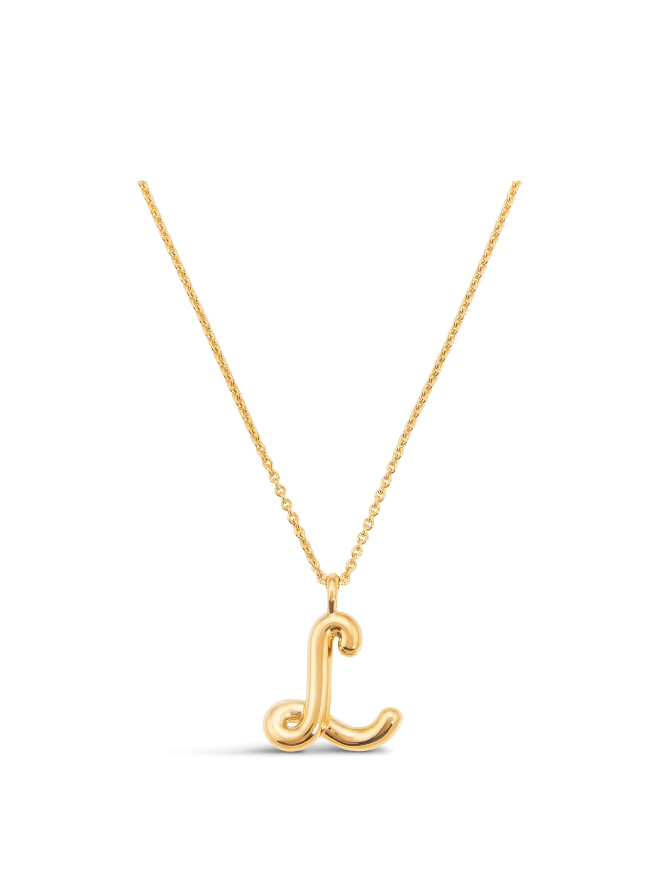 Curly Molten Initial L Pendant Necklace