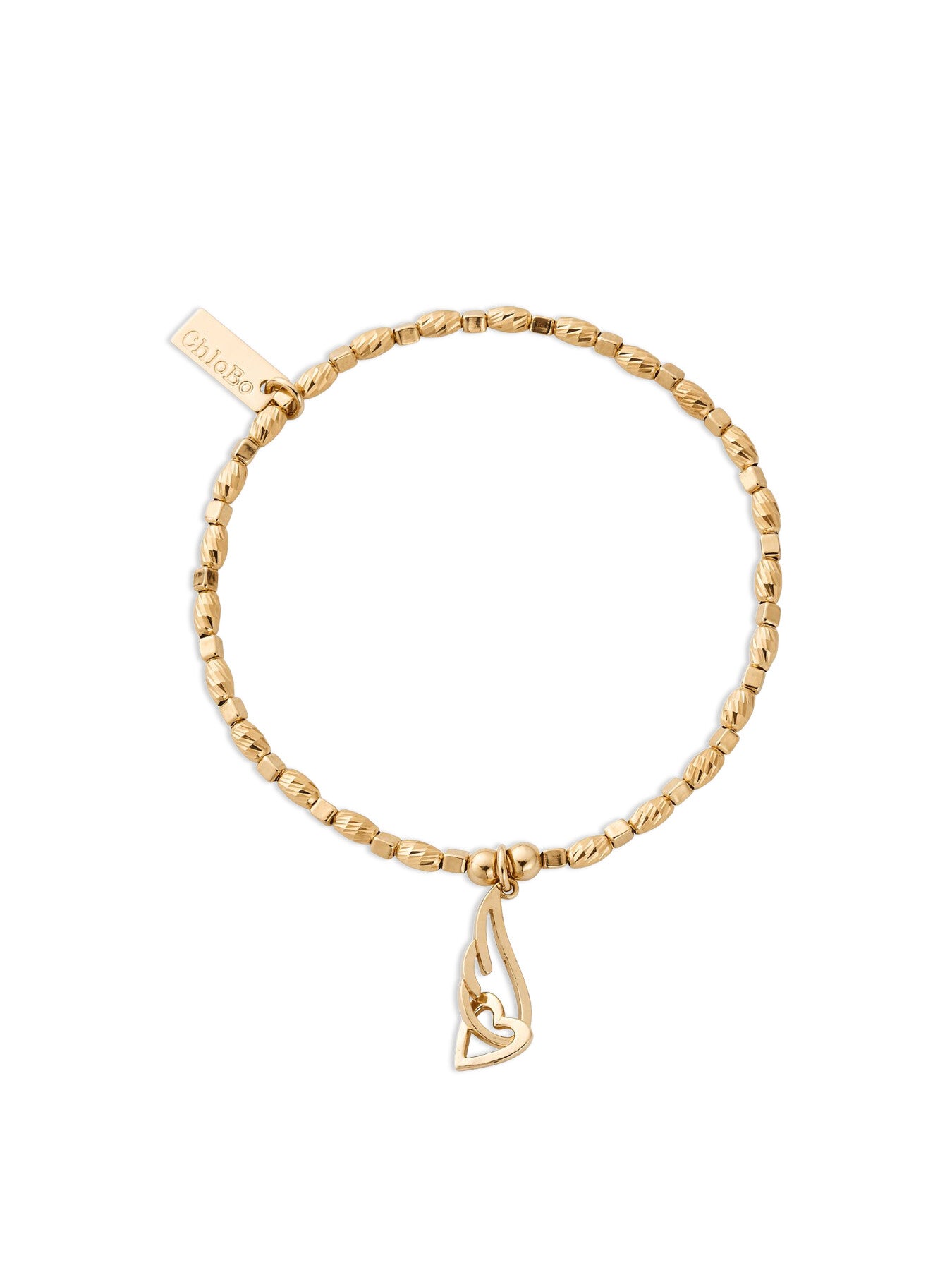 Soul Glow Interlocking Heart And Angel Wing Bracelet