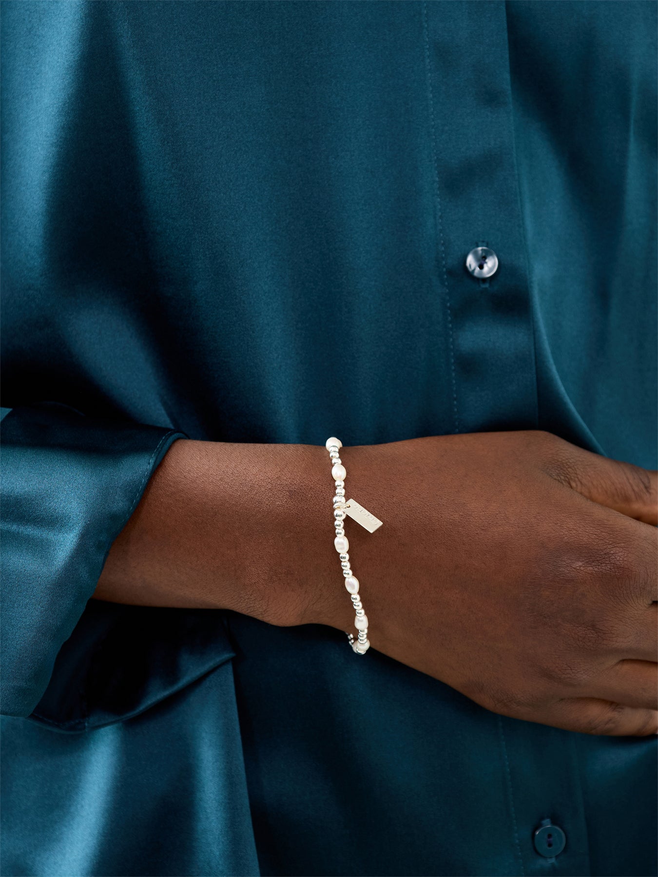 Cute Charm Pearl Bracelet Silver