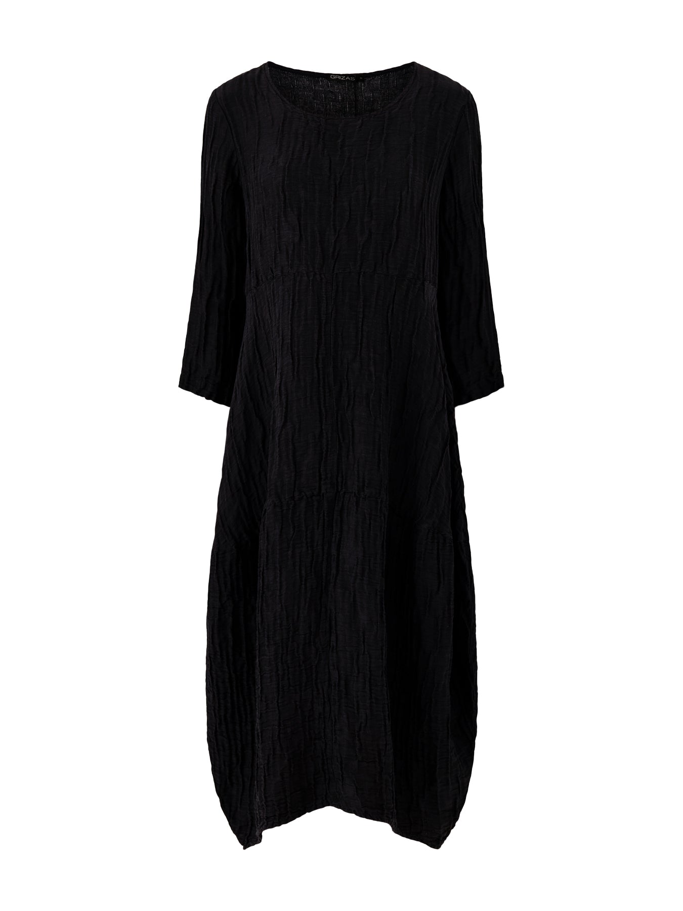 Silk Crinkle Dress Black Black