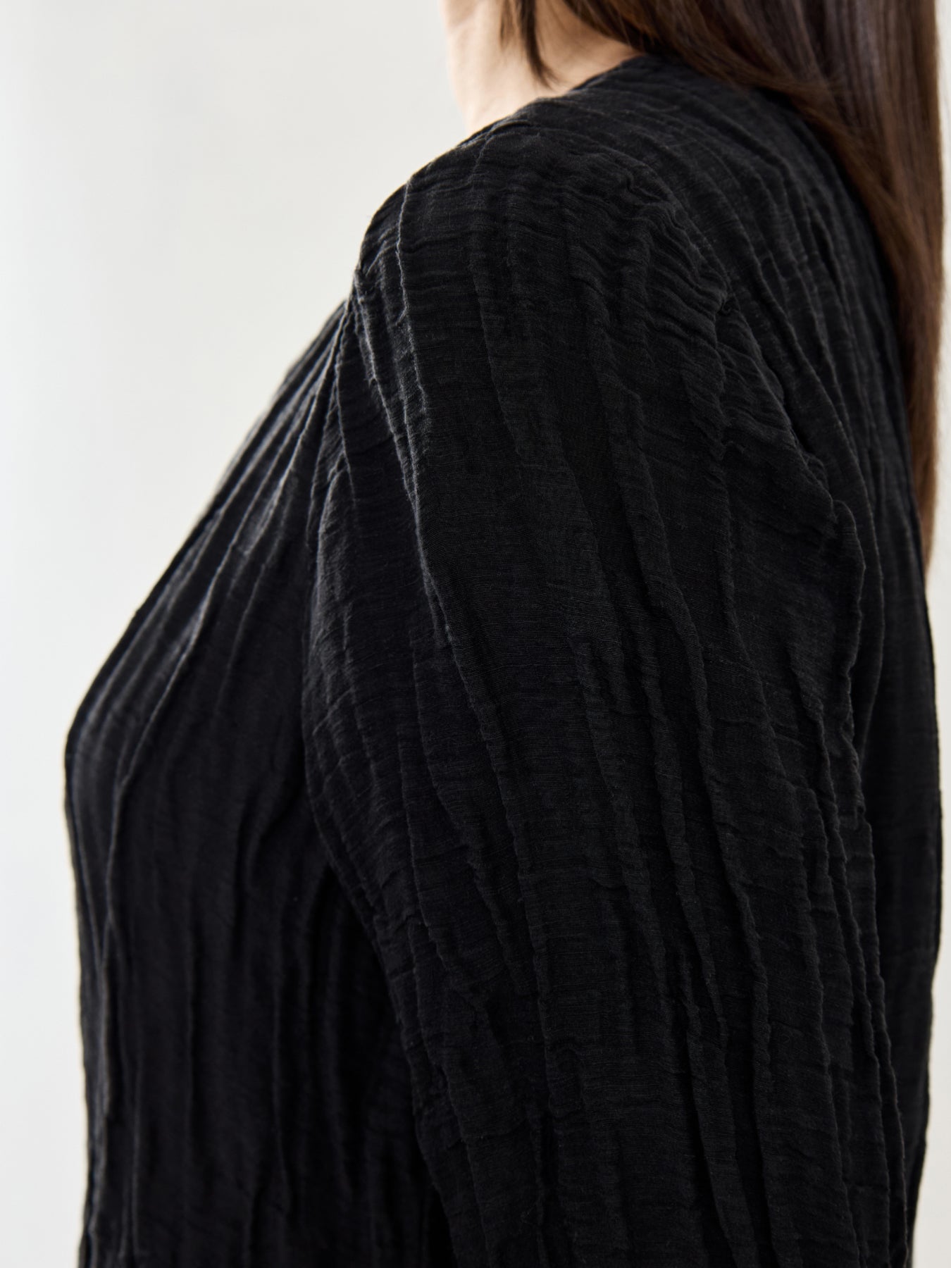 Silk Crinkle Dress Black Black