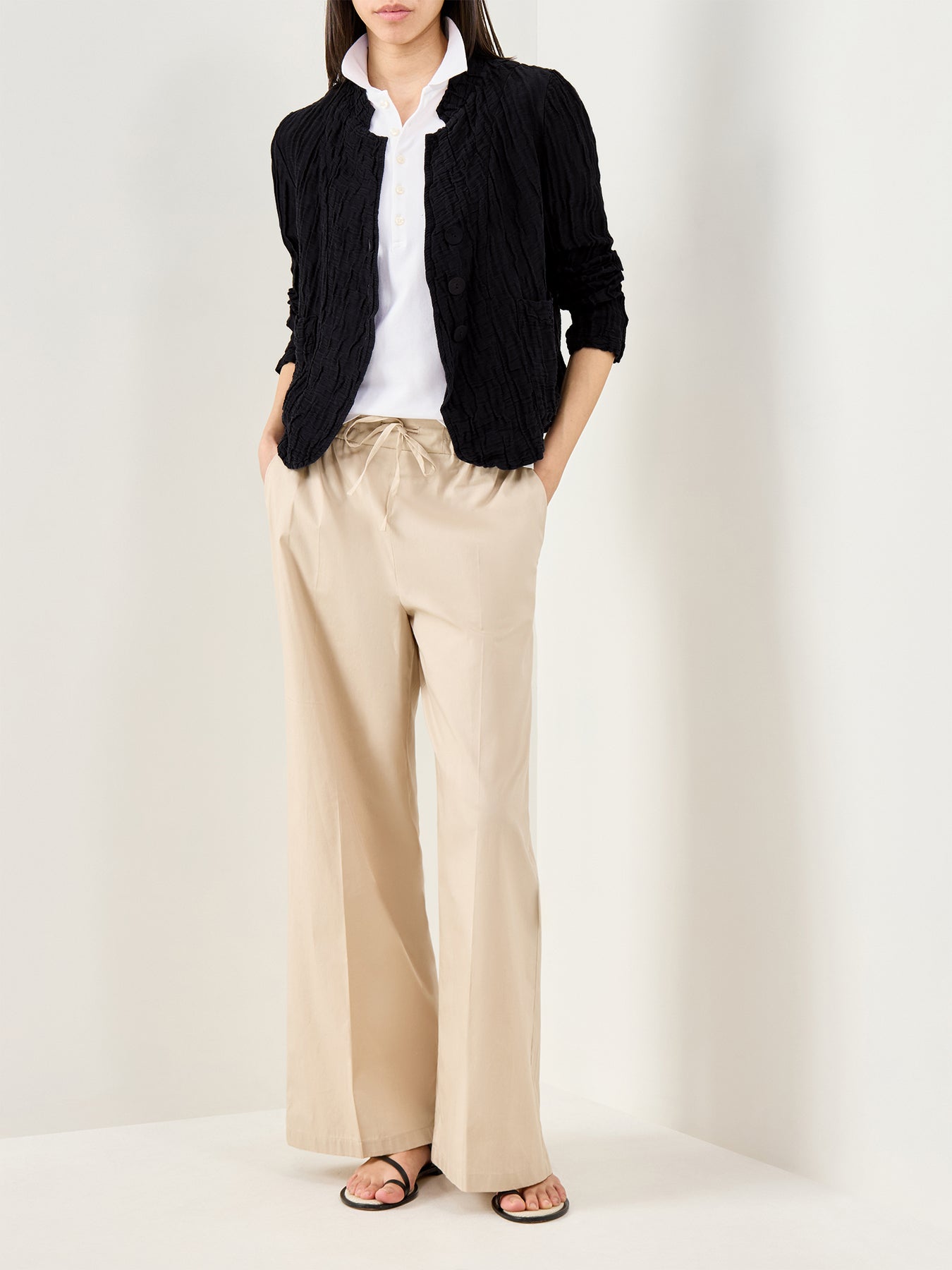 Silk Crinkle Jacket Black