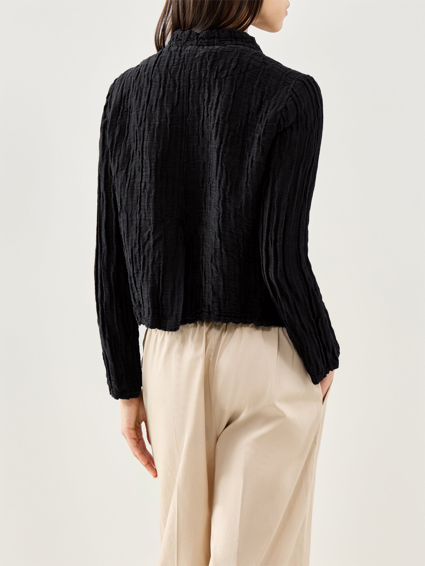 Silk Crinkle Jacket Black