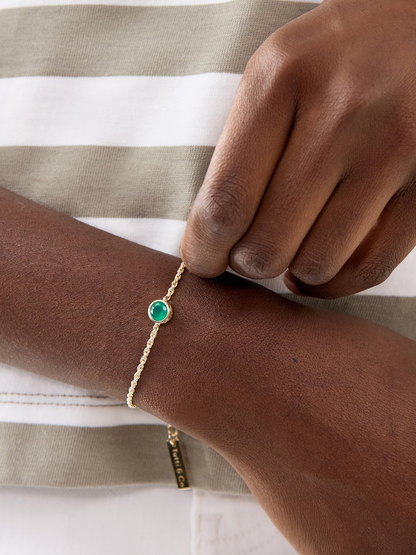 Green Onyx May Birthstone Bracelet