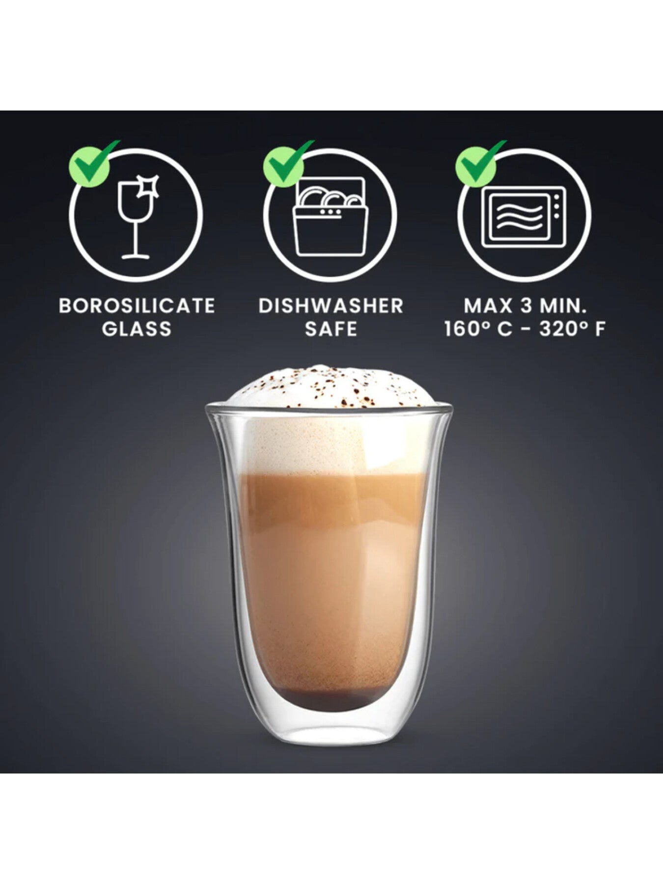 Firenze Double Walled Latte Glass Set of 2