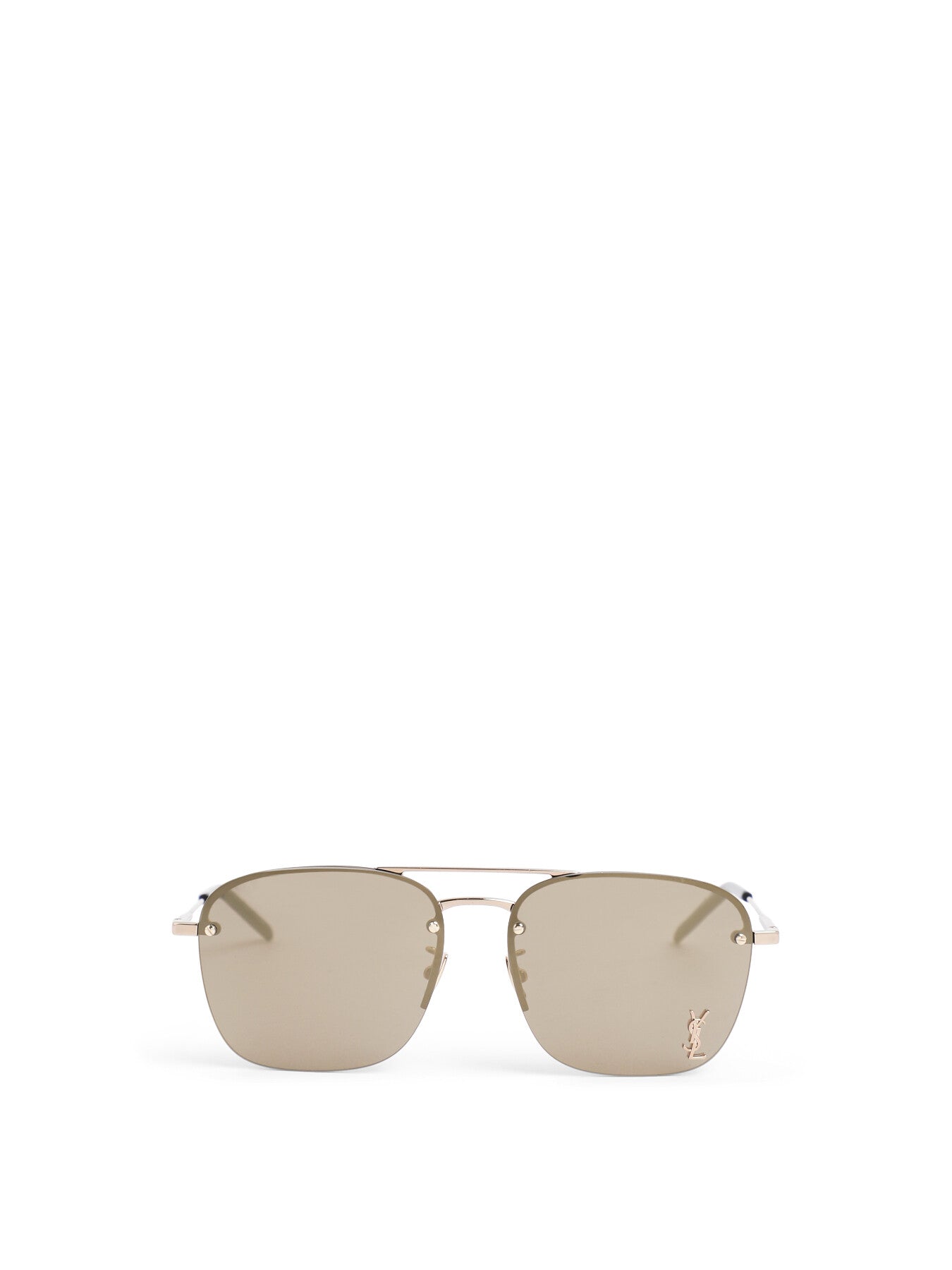 SL309M Aviator Rimless Metal YSL Logo Sunglasses