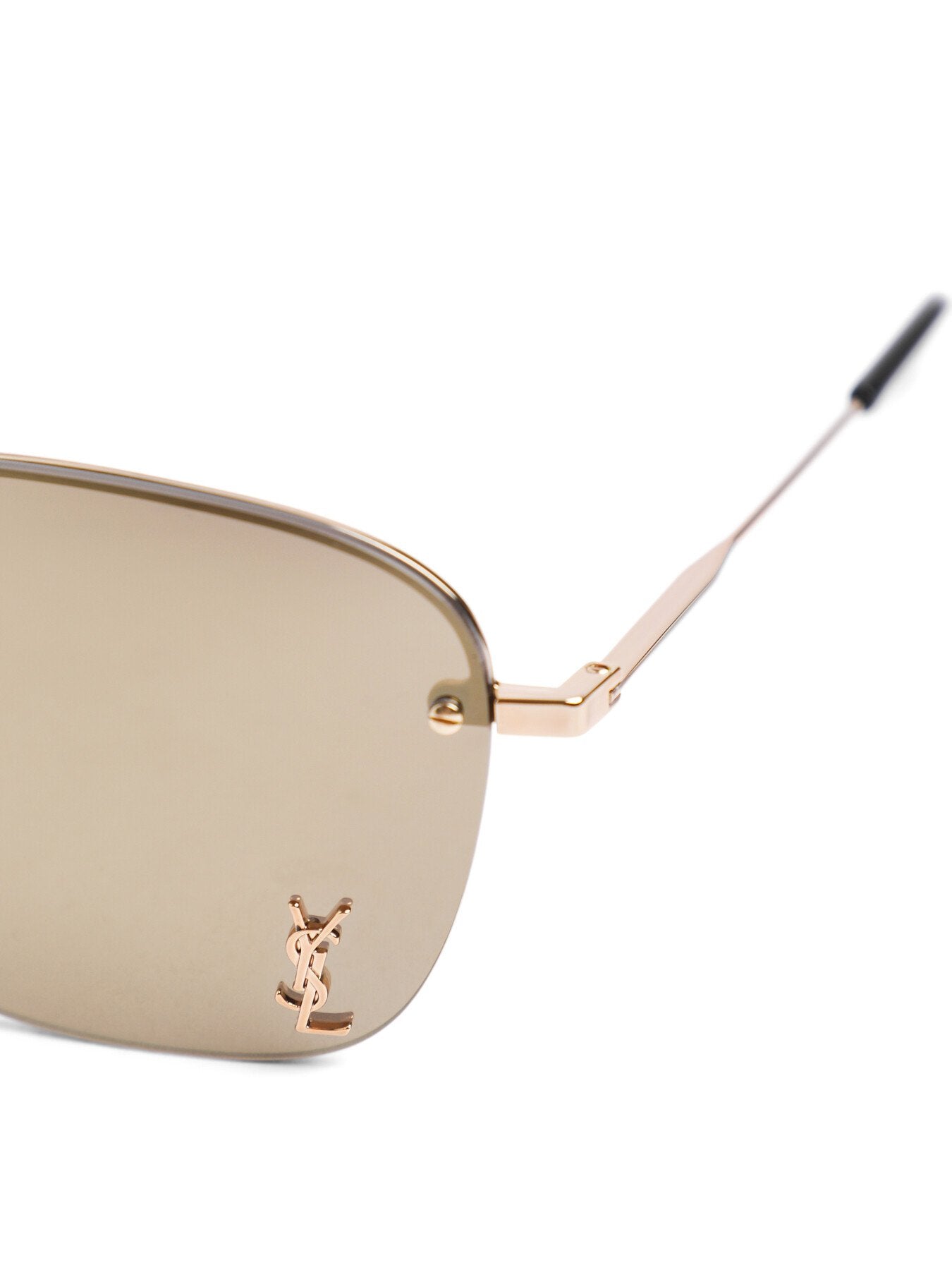 SL309M Aviator Rimless Metal YSL Logo Sunglasses