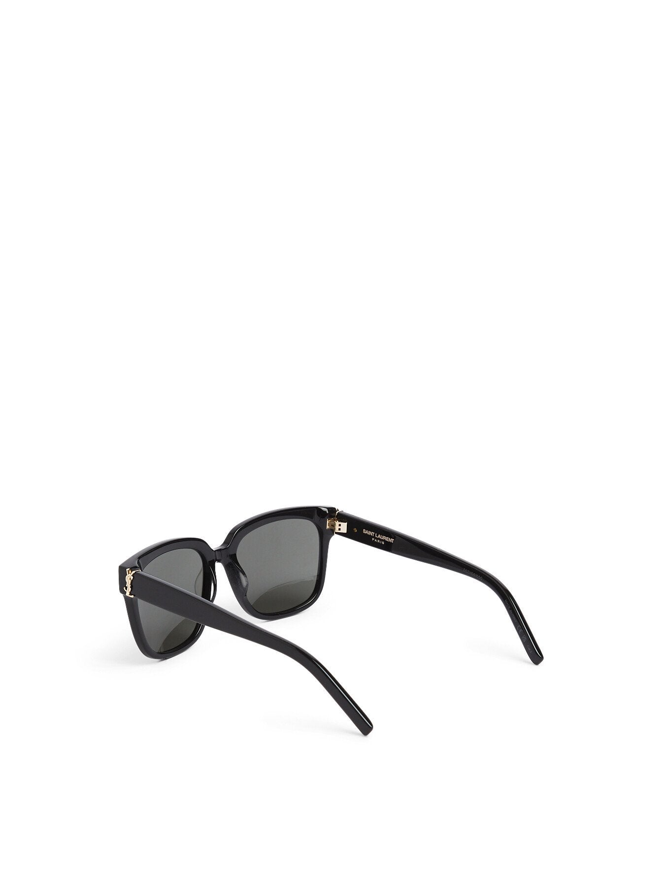 SLM40 Square Black YSL Logo Acetate Sunglasses