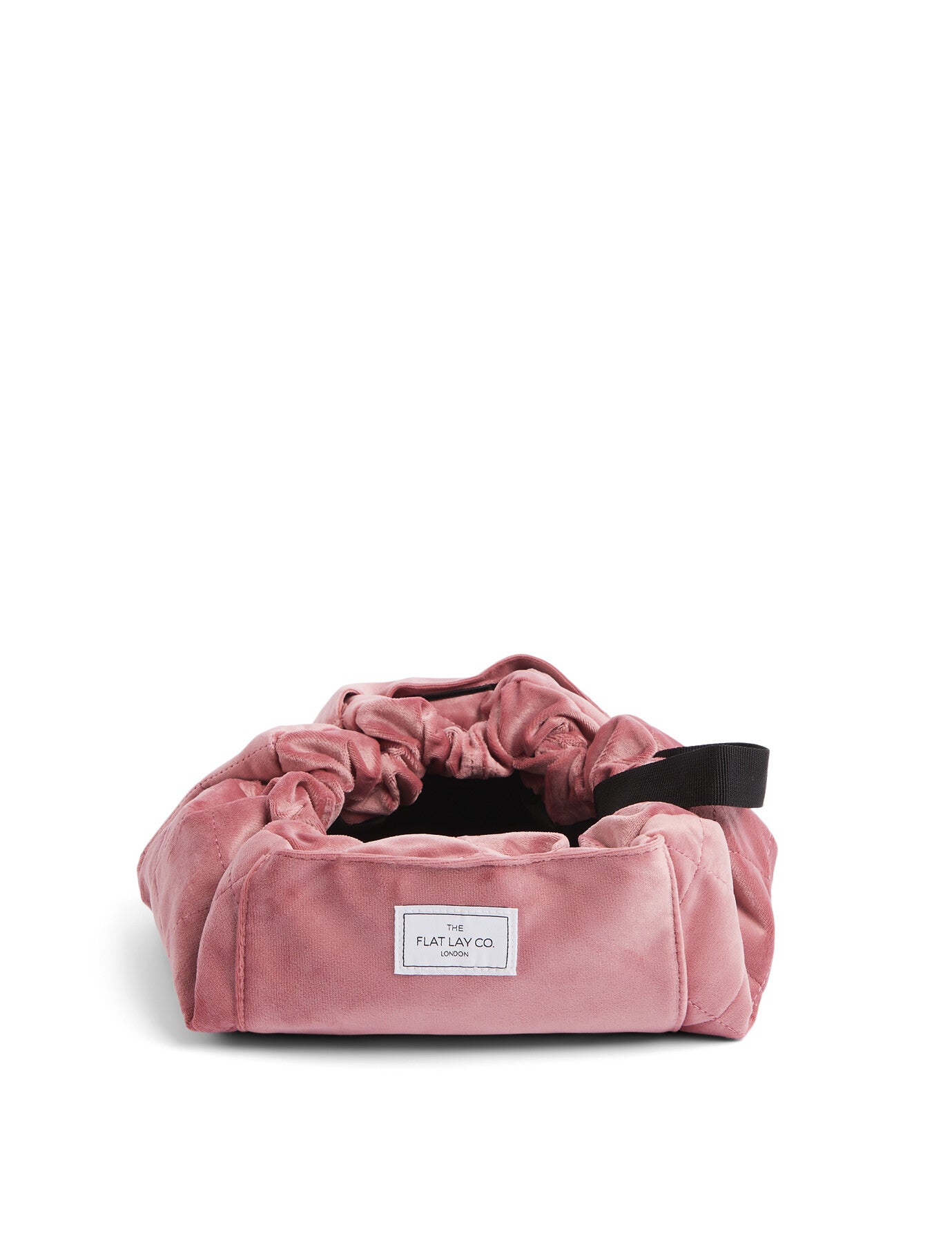 Open Flat Makeup Bag In Pink Velvet