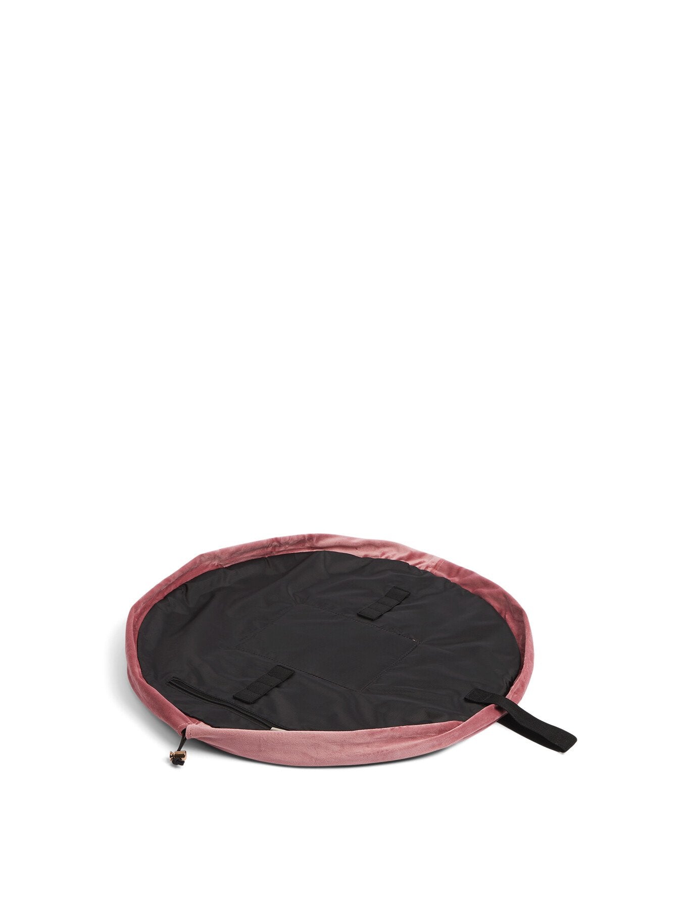 Open Flat Makeup Bag In Pink Velvet