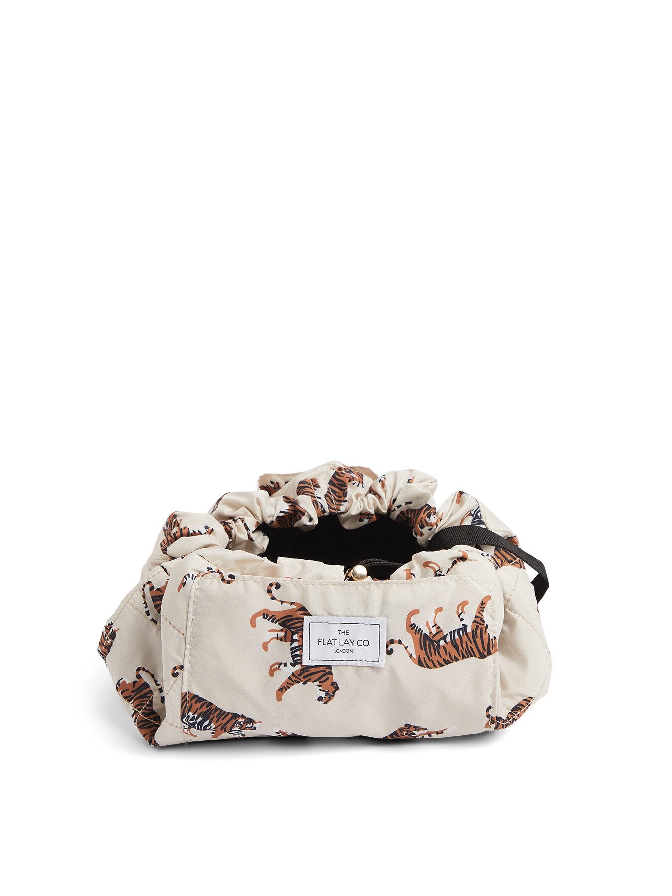 Open Flat Makeup Bag In Neutral Tigers