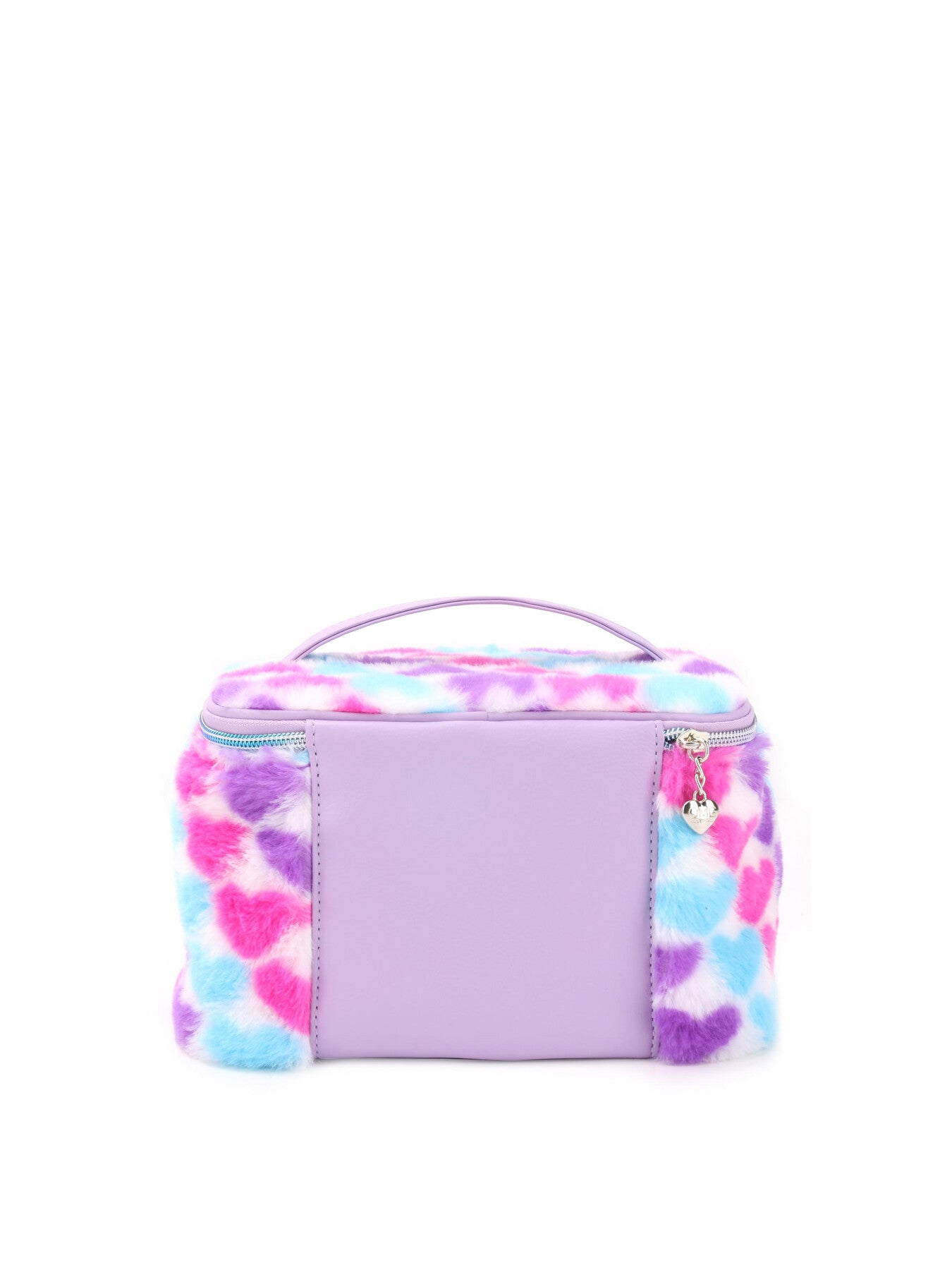 GLAM HEARTS PRINT FAUX FUR TRAIN CASE