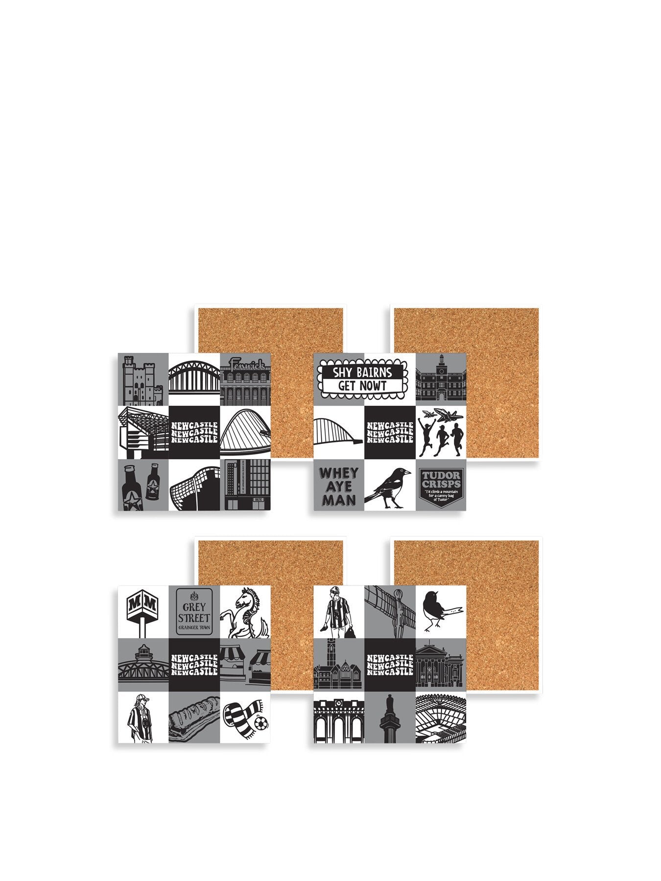 Newcastle Location Premium Ceramic Coaster Set of 4