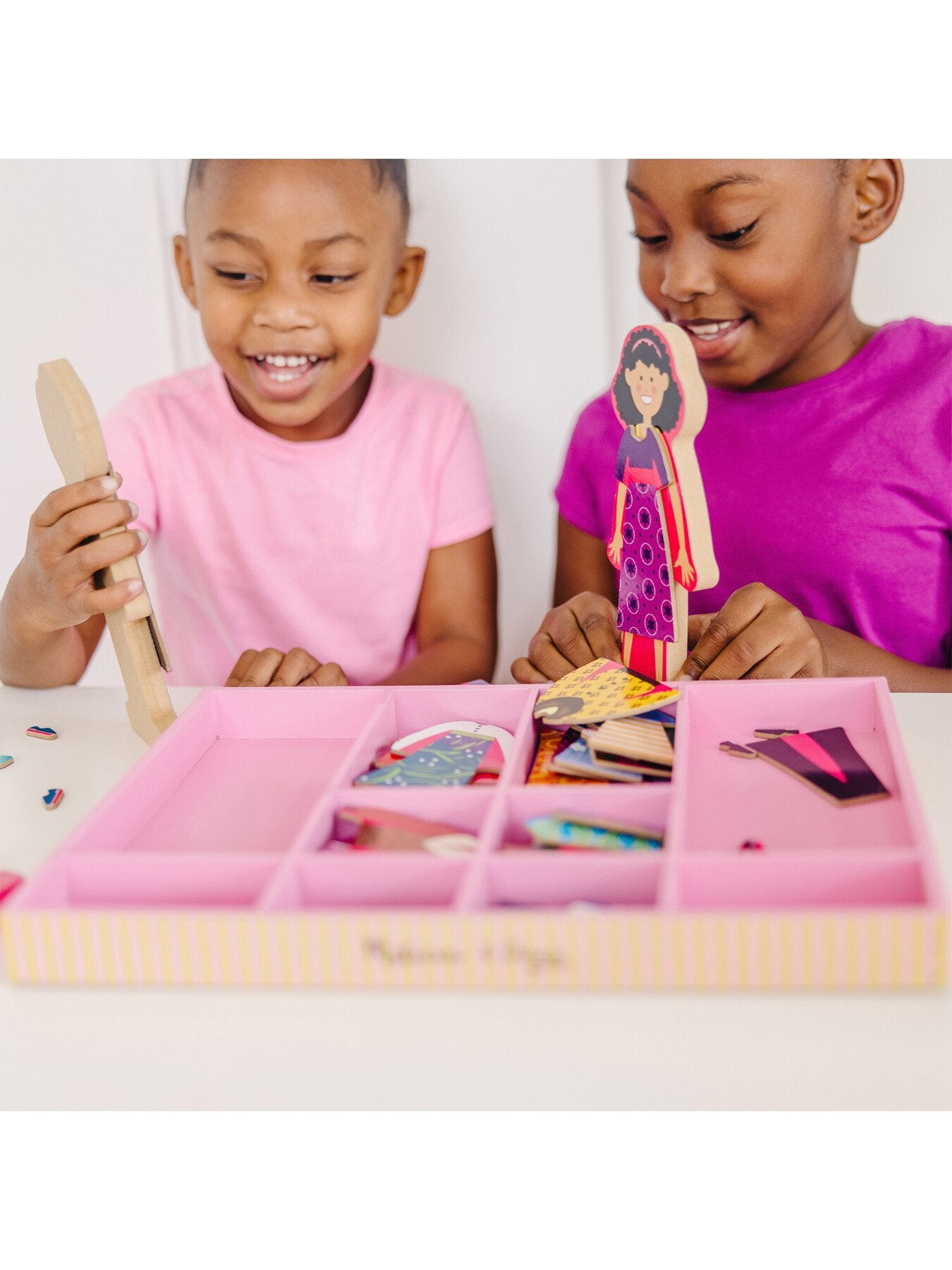 Abby Emma Magnetic Wooden Dress-Up Dolls