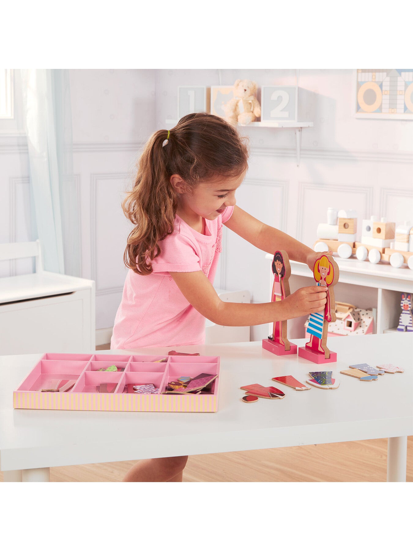 Abby Emma Magnetic Wooden Dress-Up Dolls