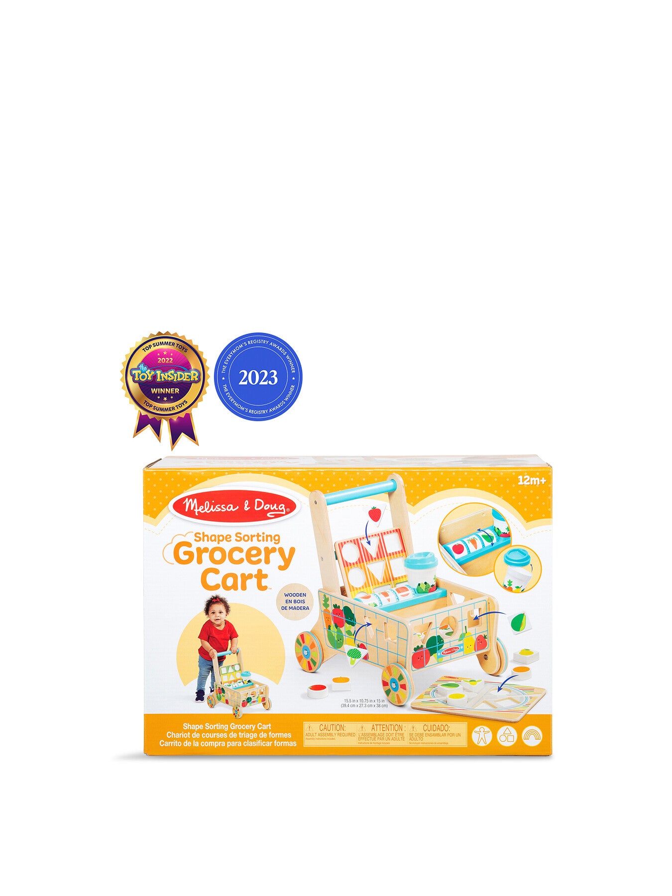 Wooden Shape Sorting Grocery Cart