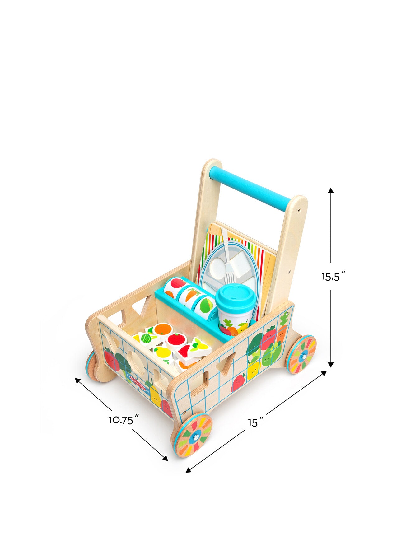 Wooden Shape Sorting Grocery Cart