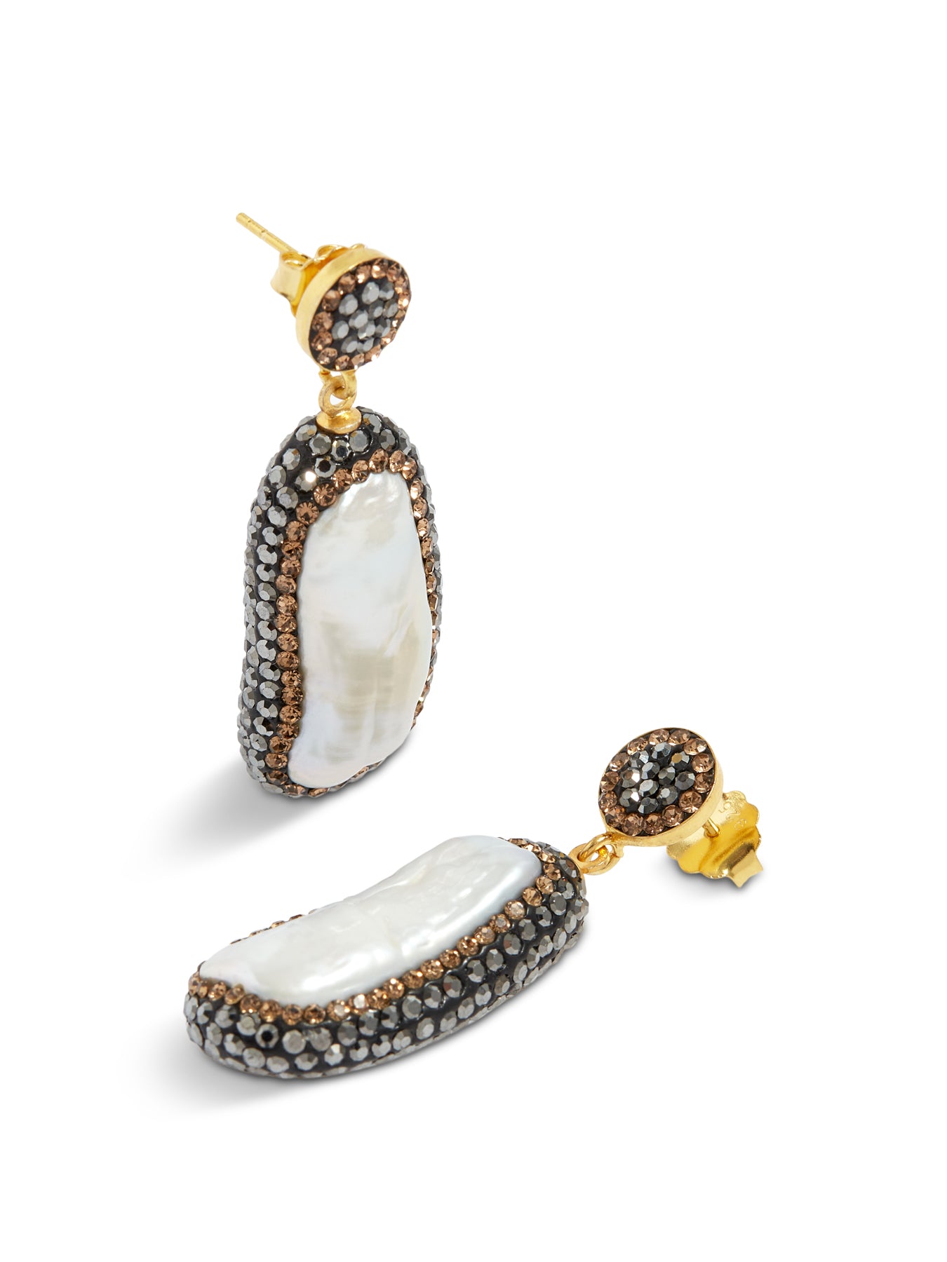 Double Sided Baroque Pearl Earrings