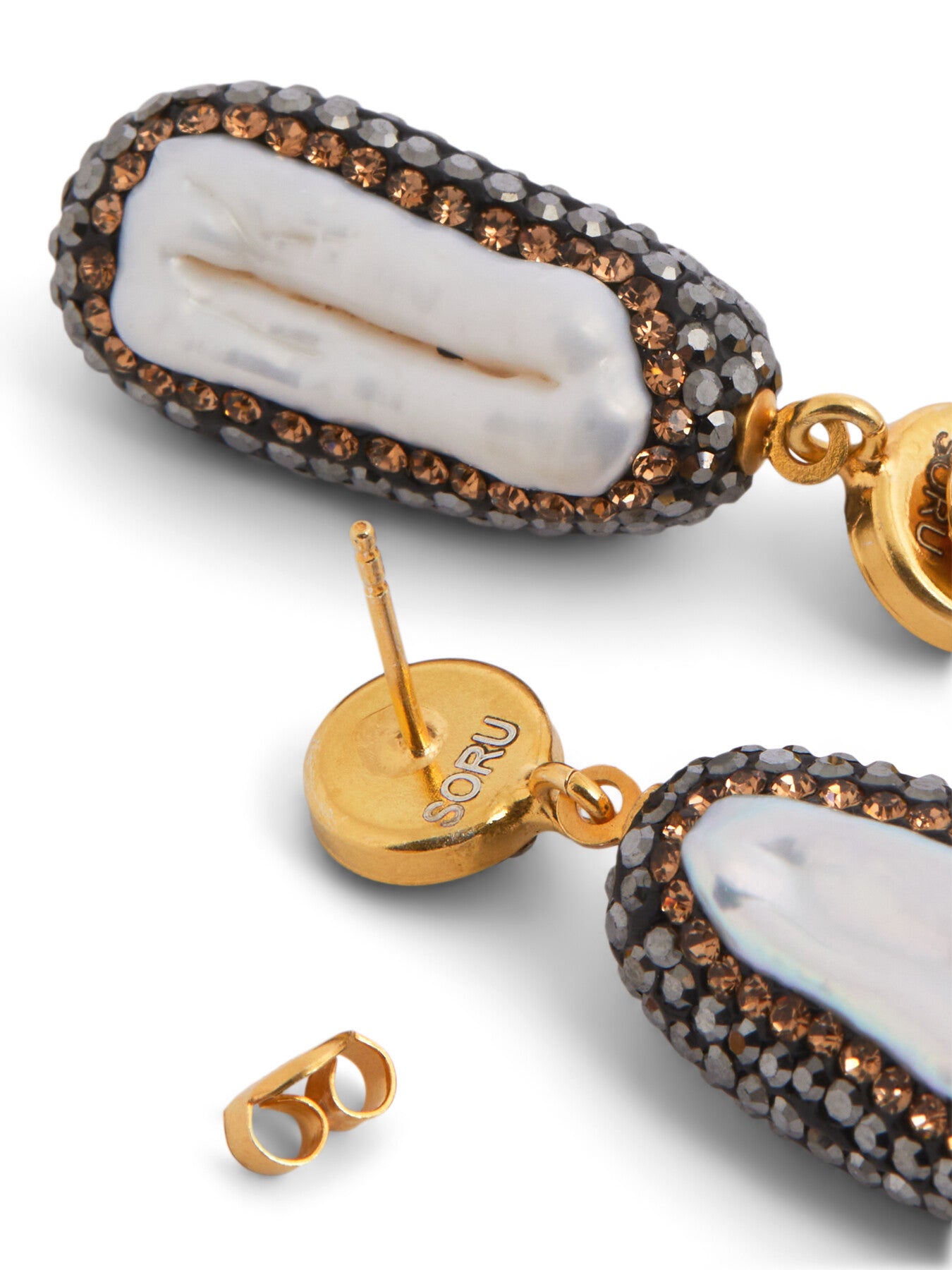 Double Sided Baroque Pearl Earrings