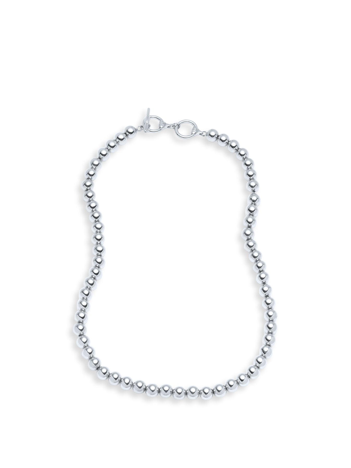 Lauren Ralph Lauren 17 Silver Bead Collar Necklace