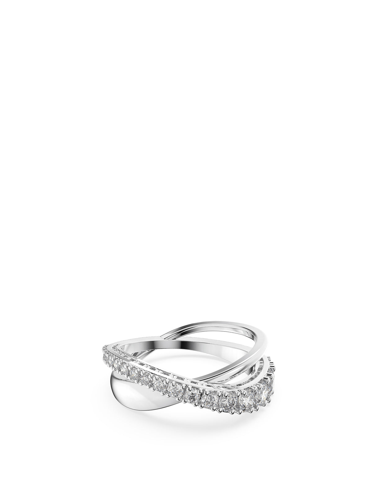 Twist Ring White/rhodium plated