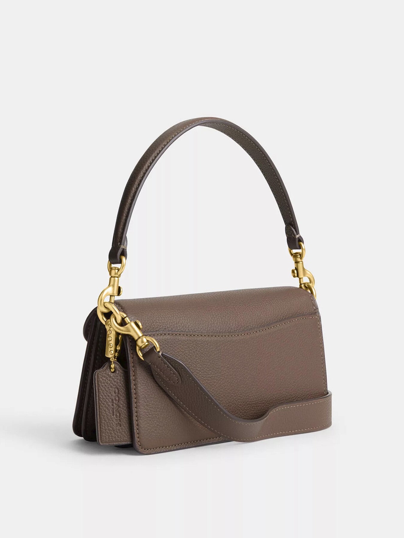 Tabby 20 Polished Pebble Leather Shoulder Bag Dark Stone