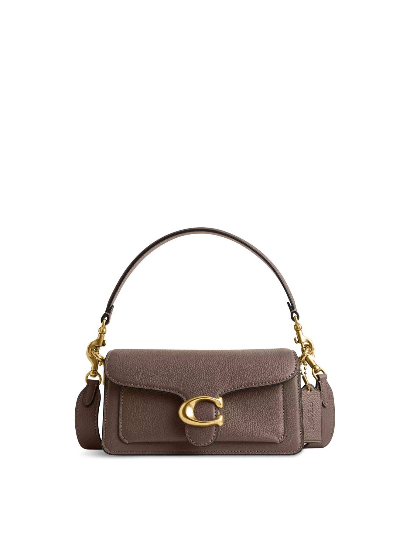 Tabby 20 Polished Pebble Leather Shoulder Bag Dark Stone