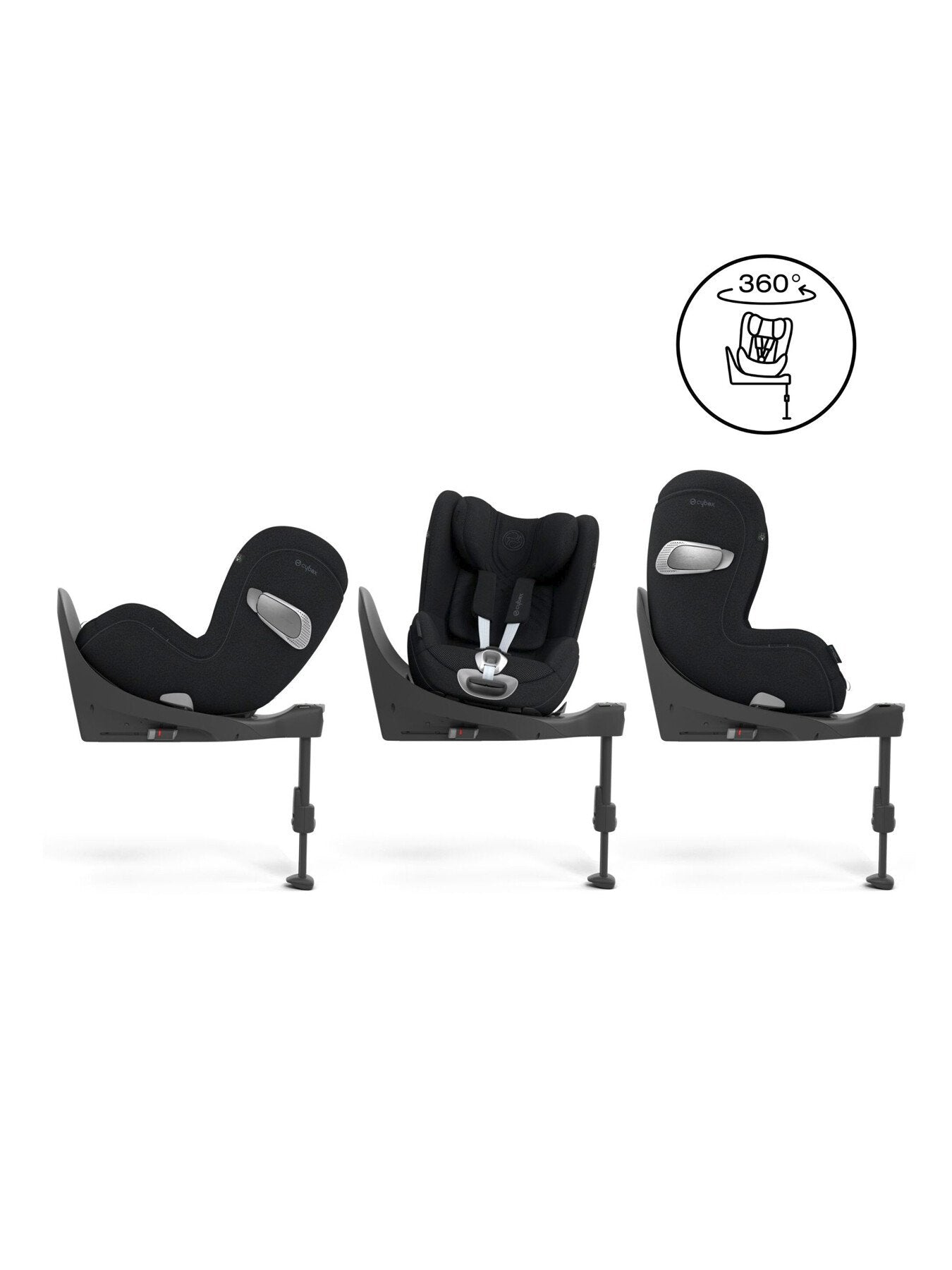 Cybex Sirona Gi i-Size Rotating Child Car Seat PLUS Fabric - Moon Black