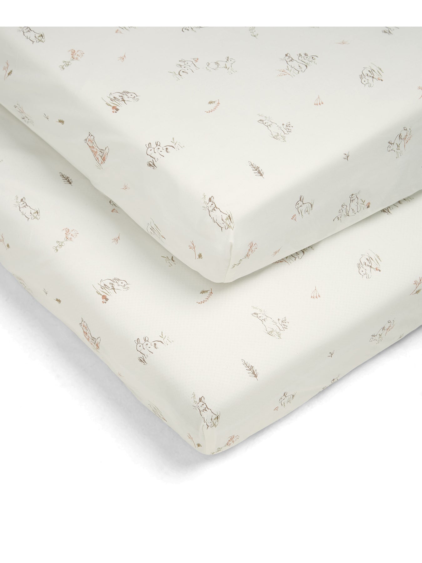 2 CotBed Fitted Sheets BunnyFox